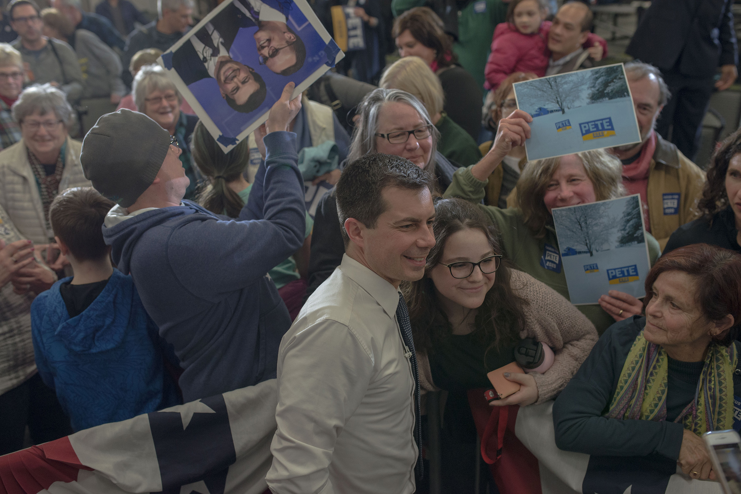 Pete Buttigieg Town Hall in Cedar Rapids, IA on Feb. 1, 2020. Photo by September Dawn Bottoms for TIME.