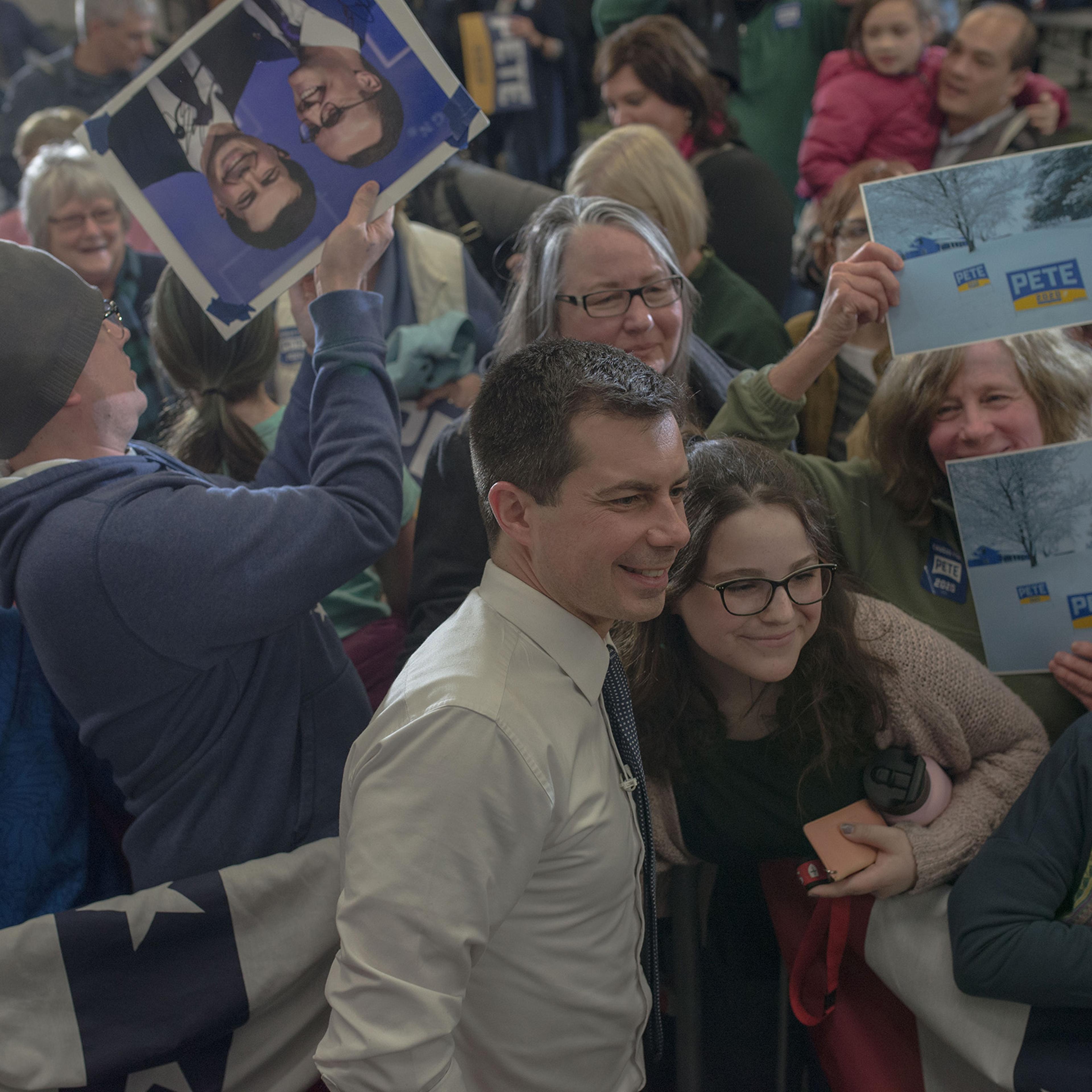 Pete Buttigieg Town Hall in Cedar Rapids, IA on Feb. 1, 2020. Photo by September Dawn Bottoms for TIME.