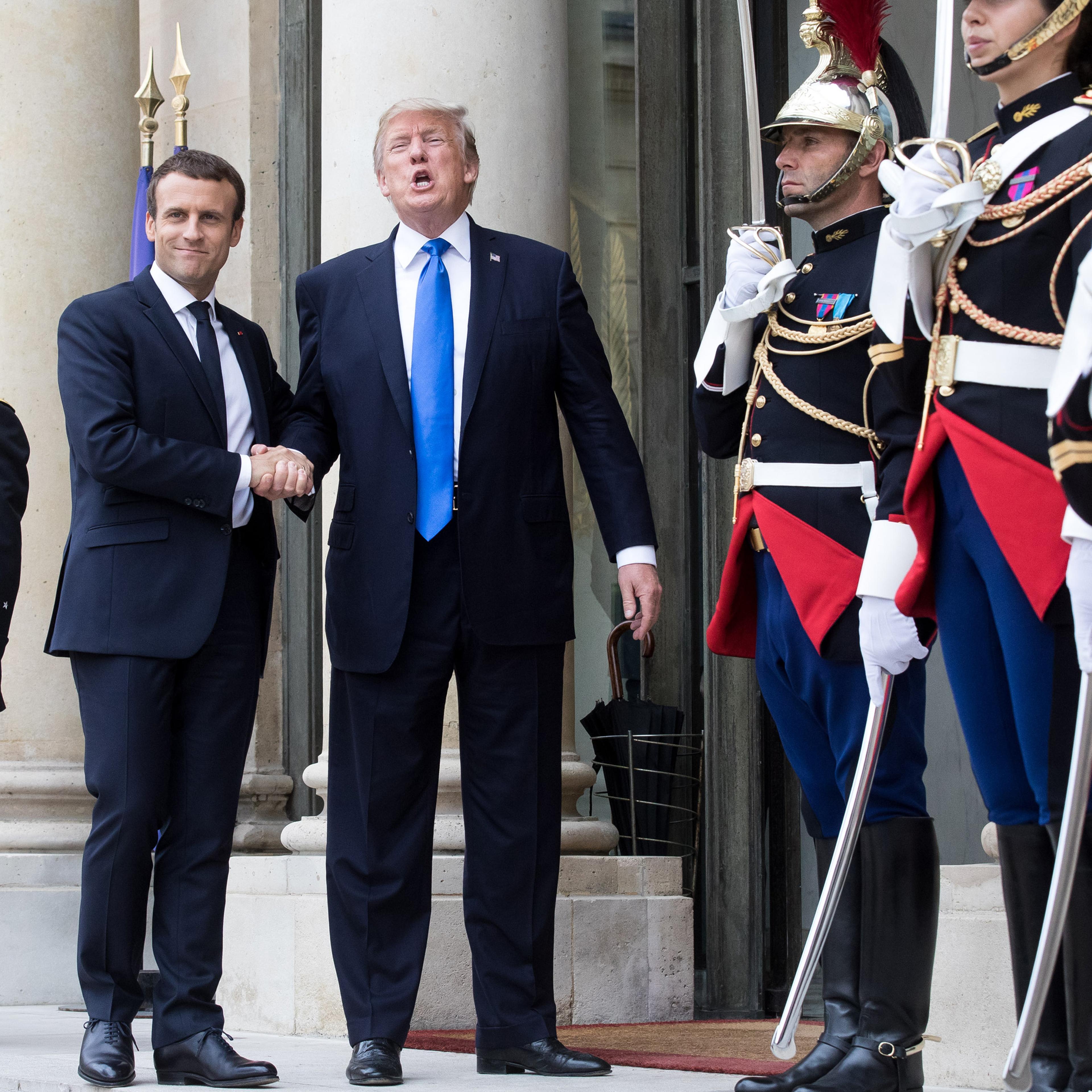 President Donald Trump Meets France's President Emmanuel Macron