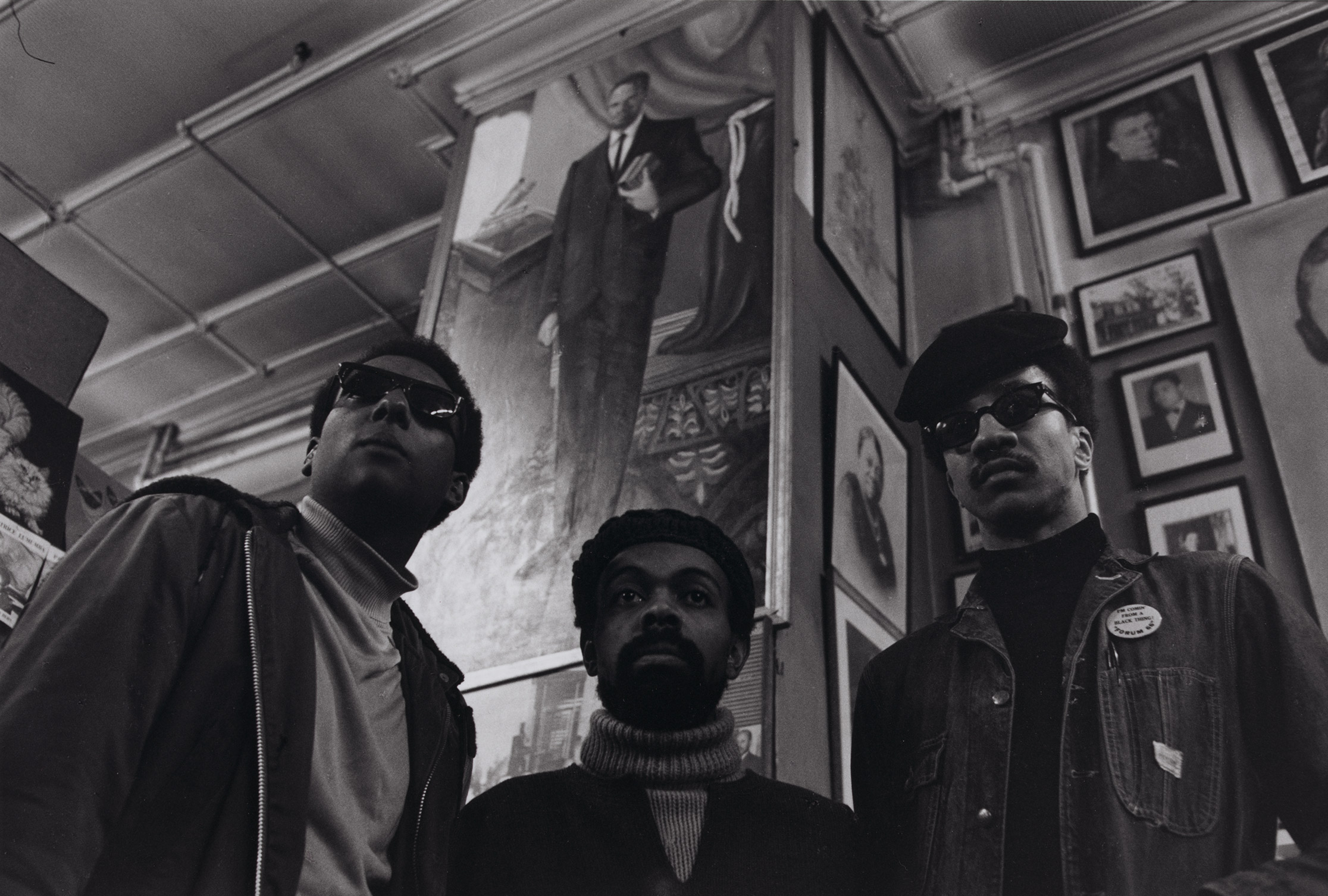 Stokely Carmichael, LeRoi Jones and Al-Amin, far right, at Michaux’s, a bookstore in Harlem, in 1976
