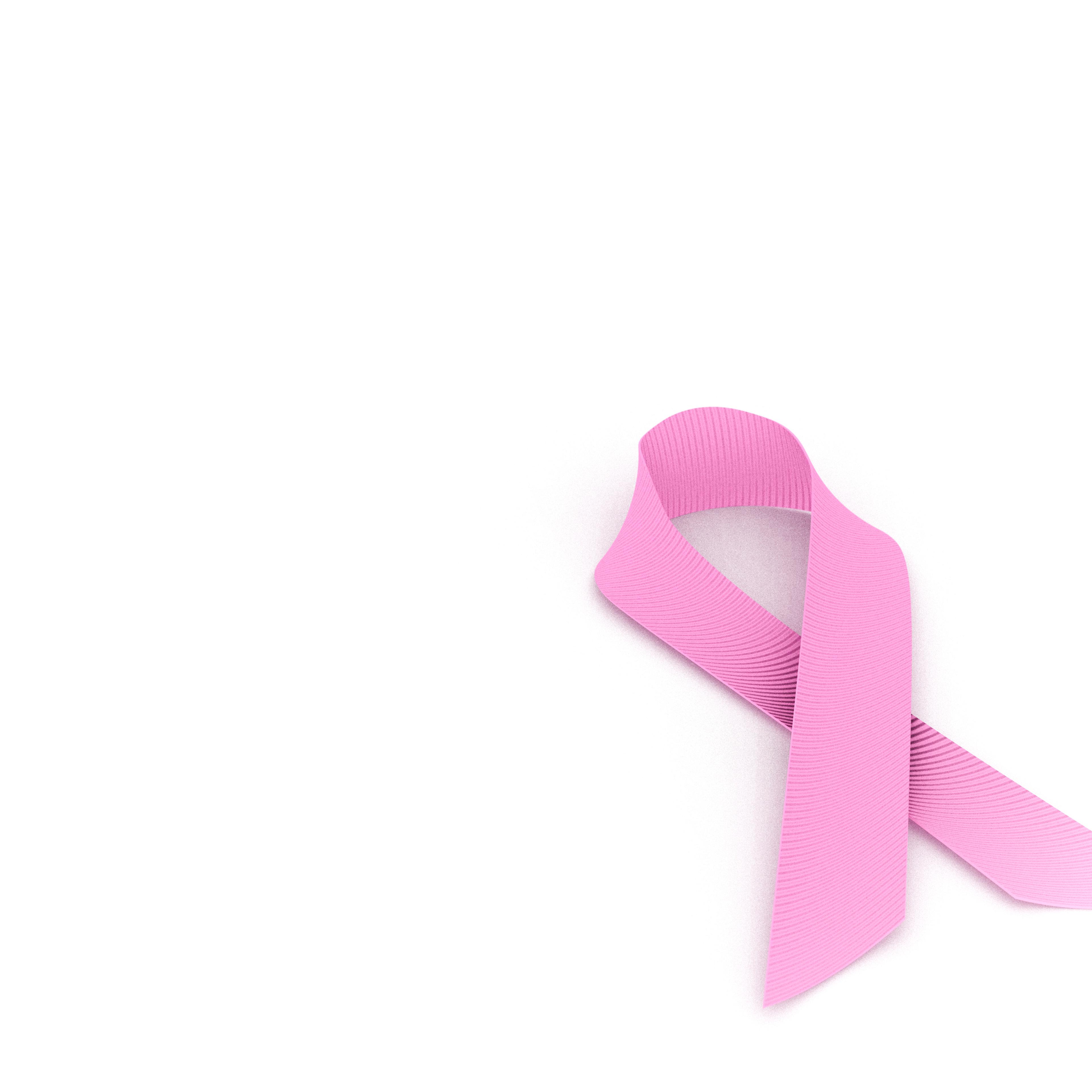 Breast Cancer Awareness Ribbon against white background