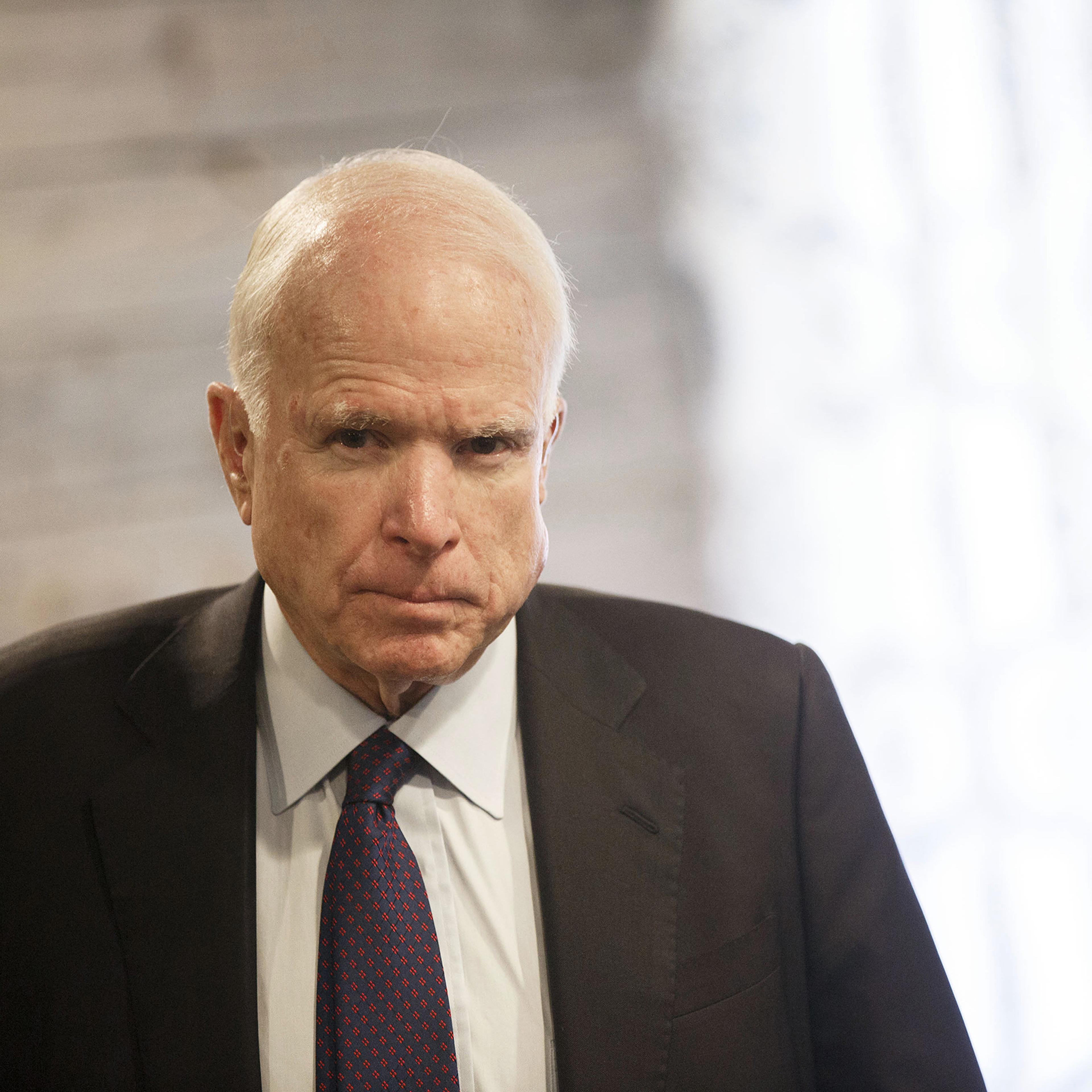 John McCain speaking during an African American veterans and business leaders roundtable event ahead of the U.S. Senate election in Phoenix, Arizona, U.S., on Aug. 12, 2016.