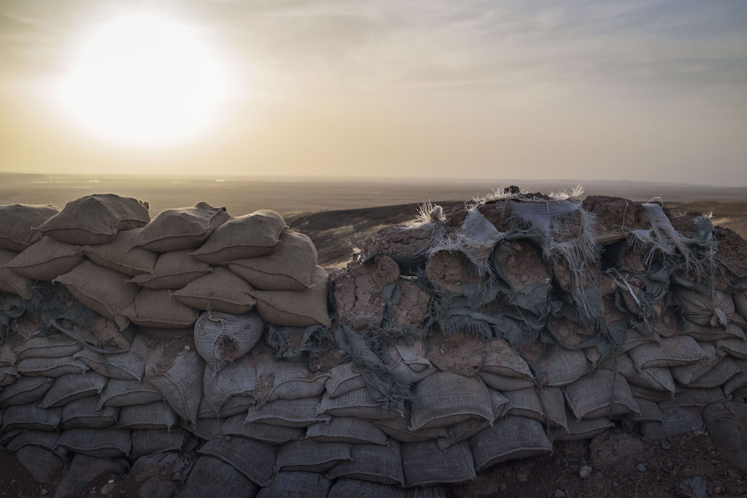 The front line near the village of Sultan Abdullah, northern Iraq, May 15, 2016. Kurdish forces are defending their lines against ISIS in northern Iraq, rather than actively pushing into ISIS held territory.