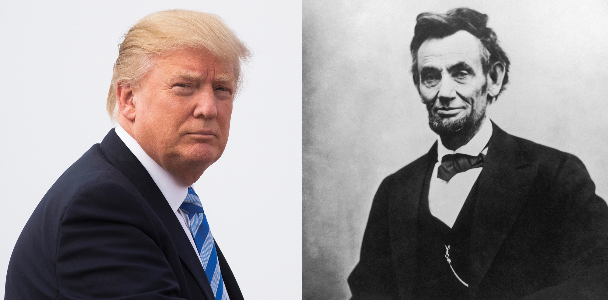 President Trump (left) and President Lincoln (right)