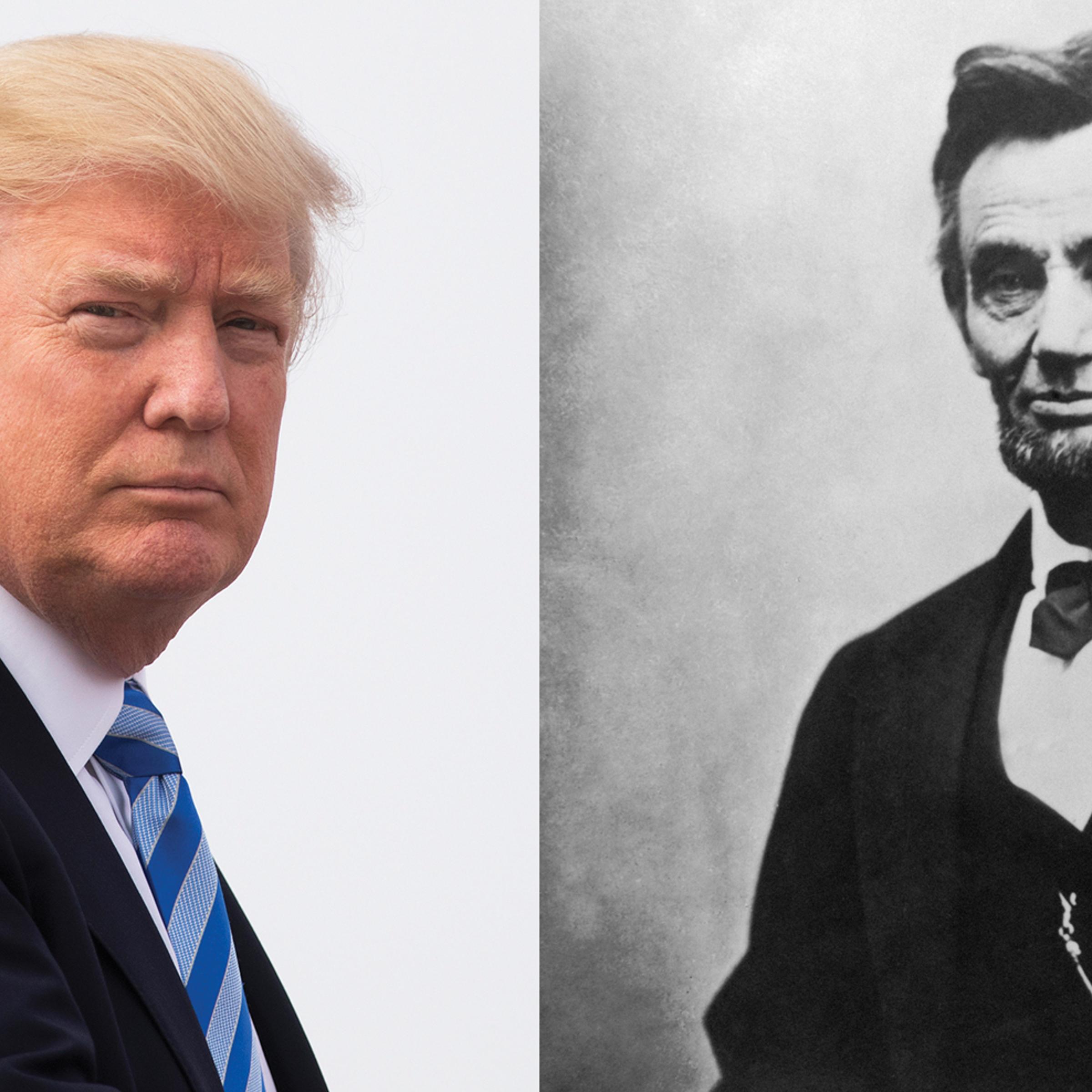 President Trump (left) and President Lincoln (right)