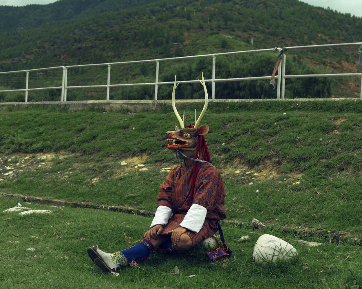 Masked artist perform for festivals known as Cham's in Paro.