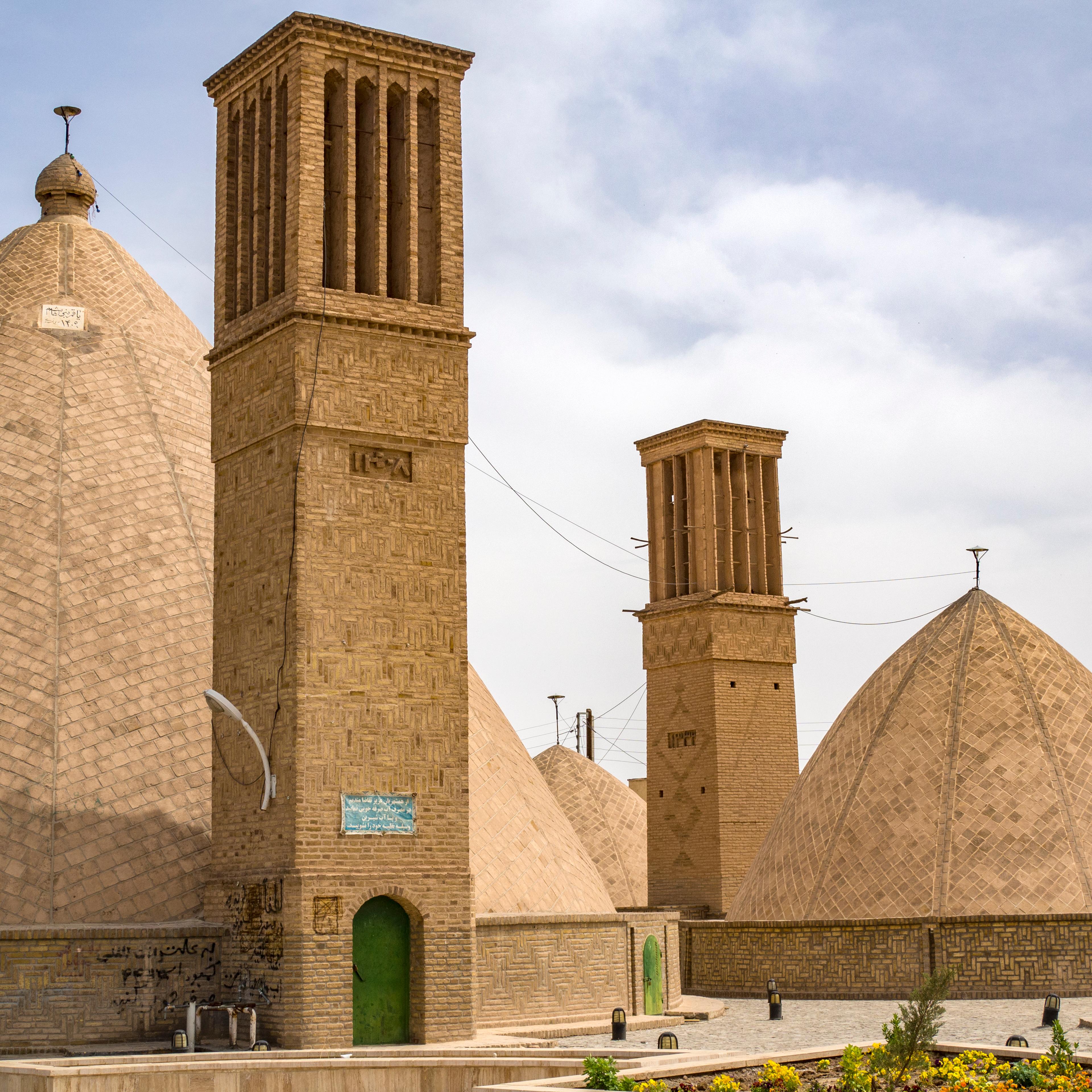 Wind towers and domed buildings in Iran.