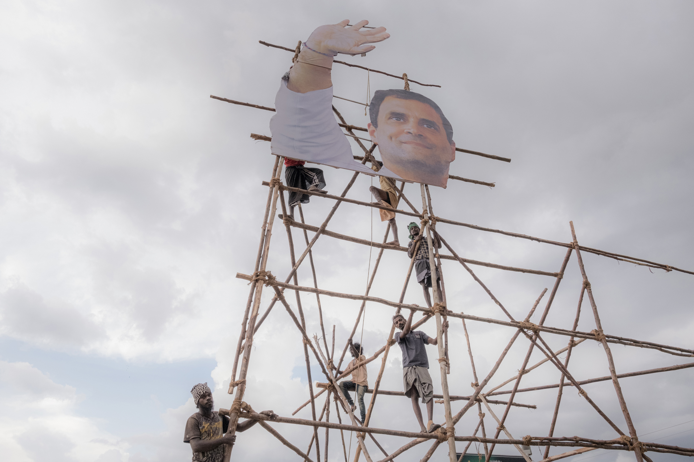 A cut-out of Indian politician Rahul Gandhi at the Bharat Jodo Yatra, or Unite India March, in October 2022 in Karnataka, India. 