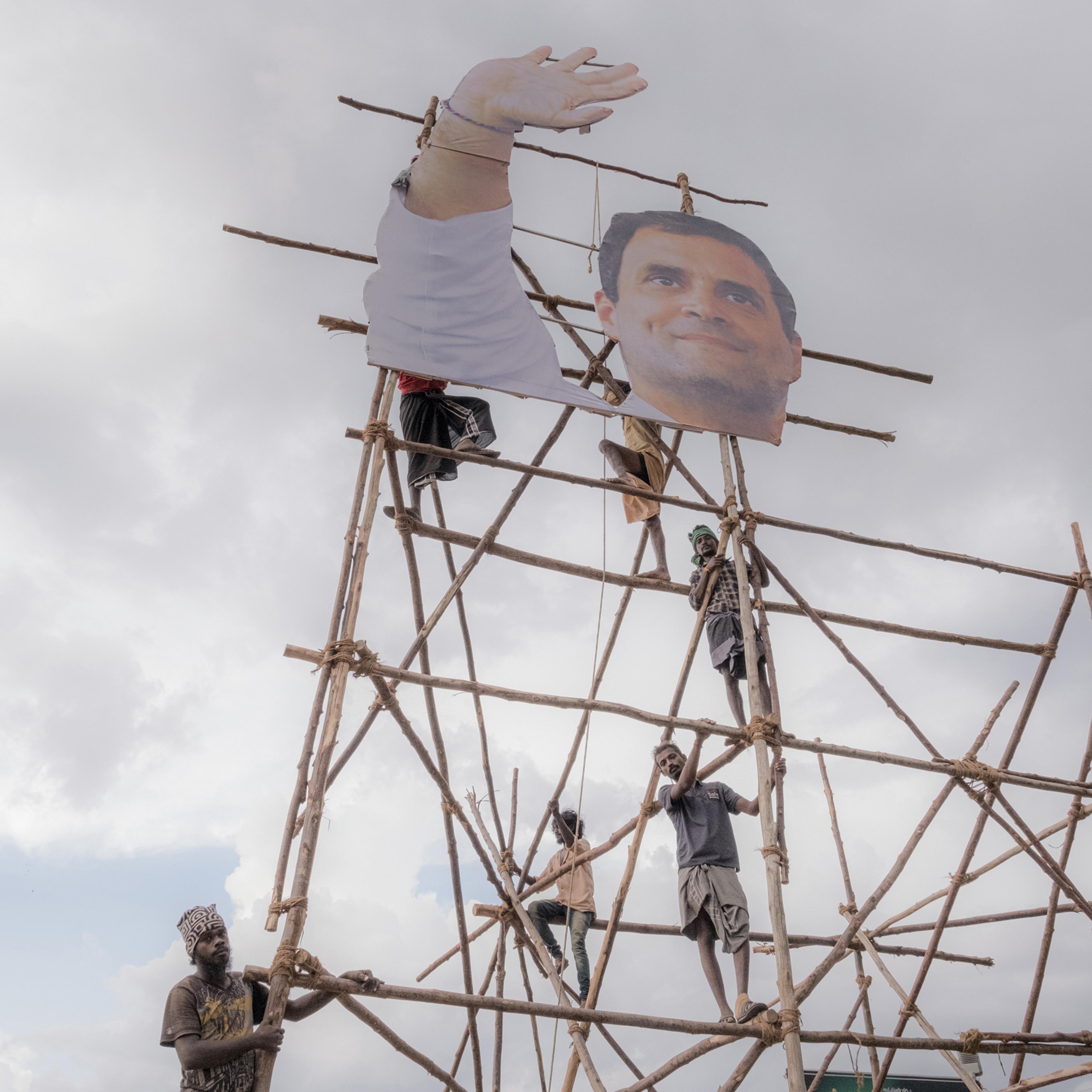 A cut-out of Indian politician Rahul Gandhi at the Bharat Jodo Yatra, or Unite India March, in October 2022 in Karnataka, India.