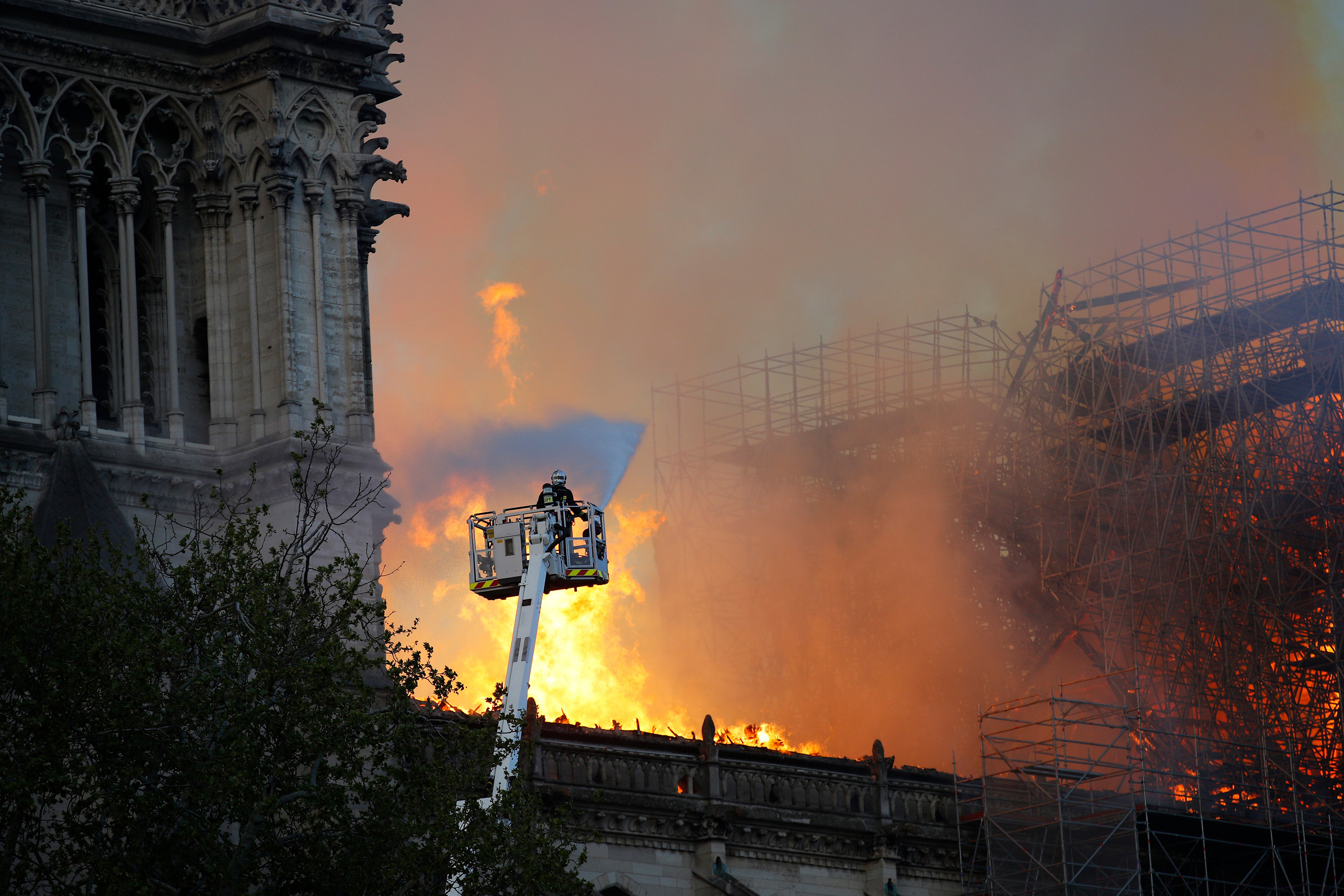 Notre Dame Fire, Paris, France
