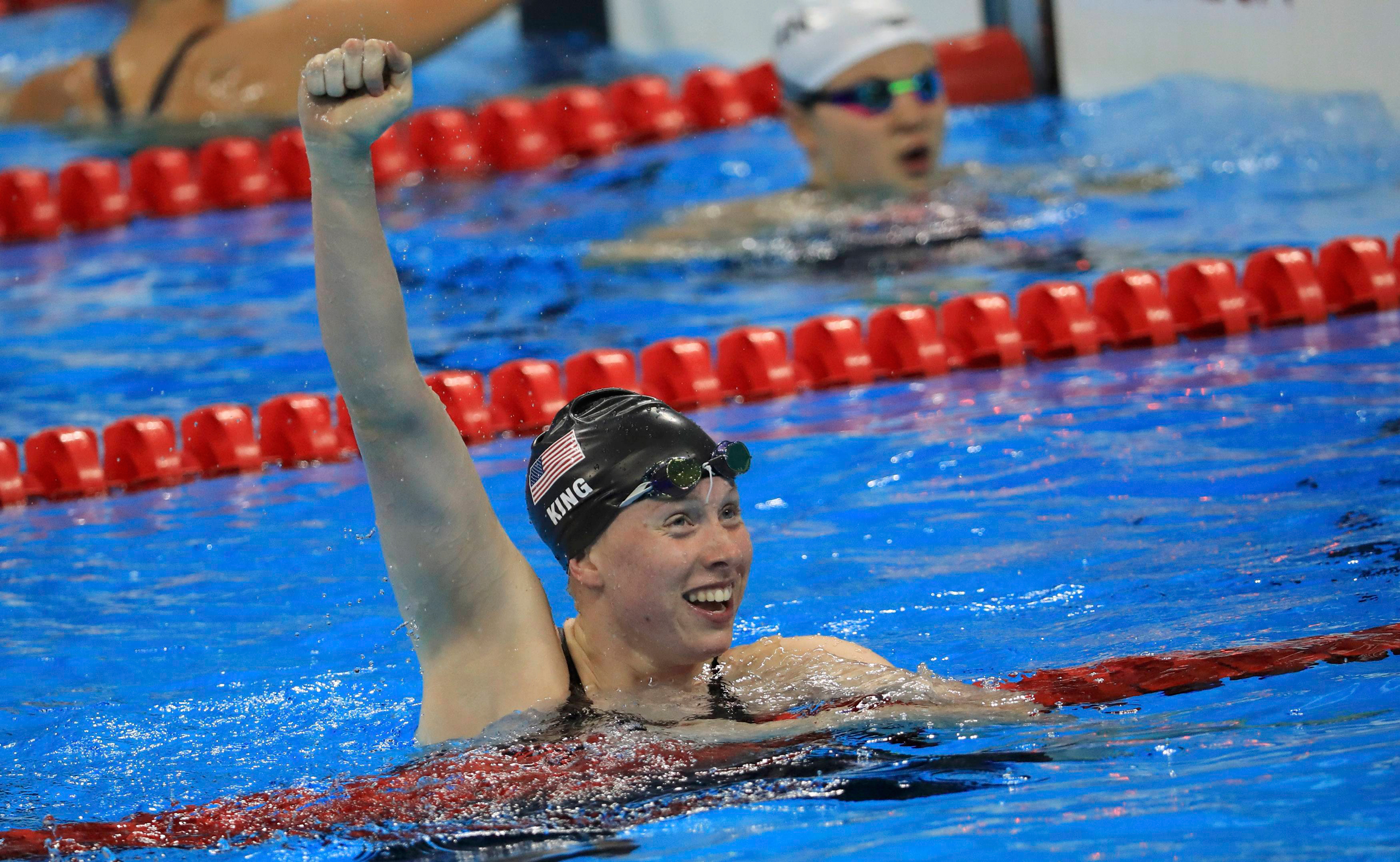 2016 Rio Olympics - Swimming - Final - Women's 100m Breaststroke Final - Olympic Aquatics Stadium - Rio de Janeiro, Brazil - 08/08/2016. Lilly King (USA) of USA reacts after winning the gold medal. REUTERS/Dominic Ebenbichler FOR EDITORIAL USE ONLY. NOT 