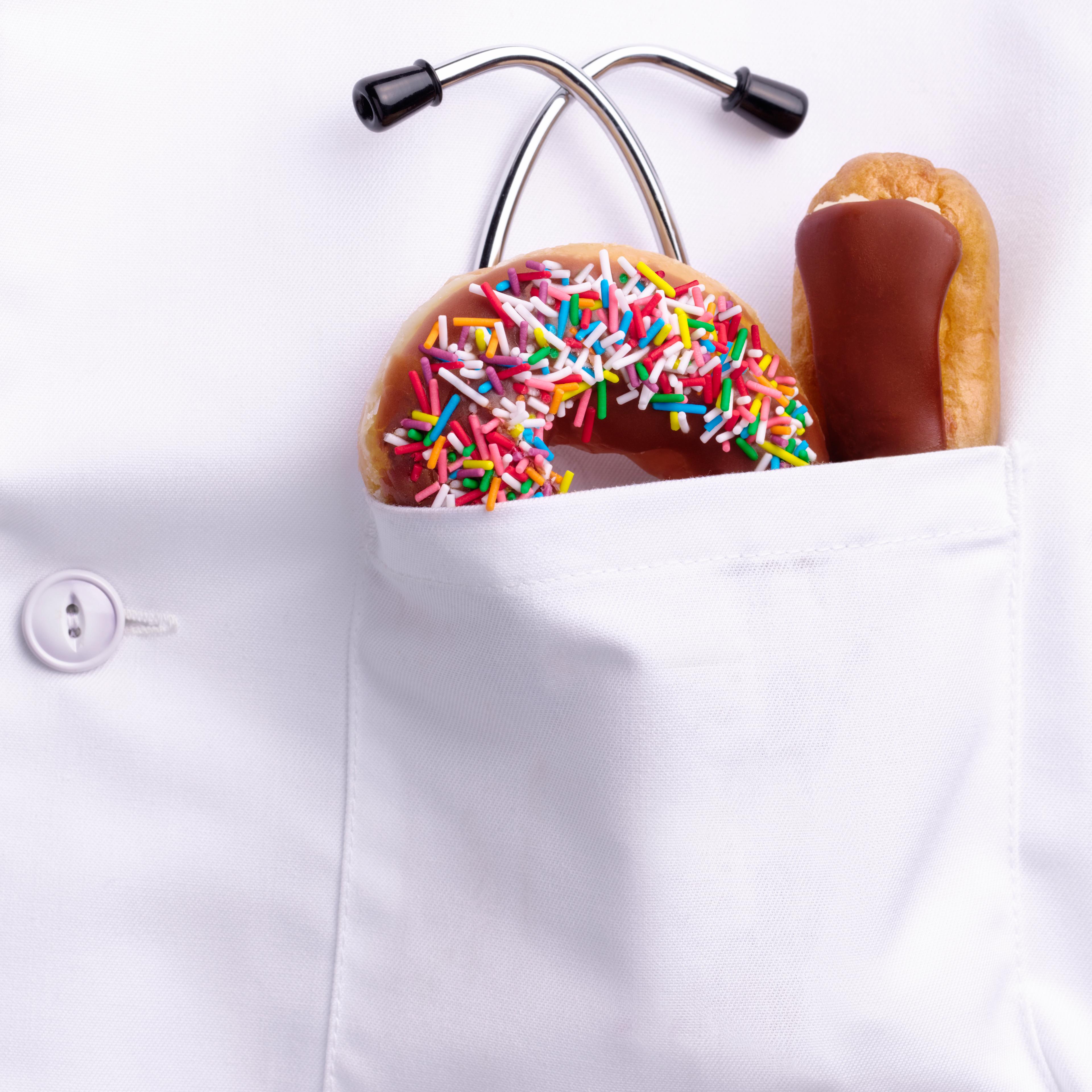 doctor with donut