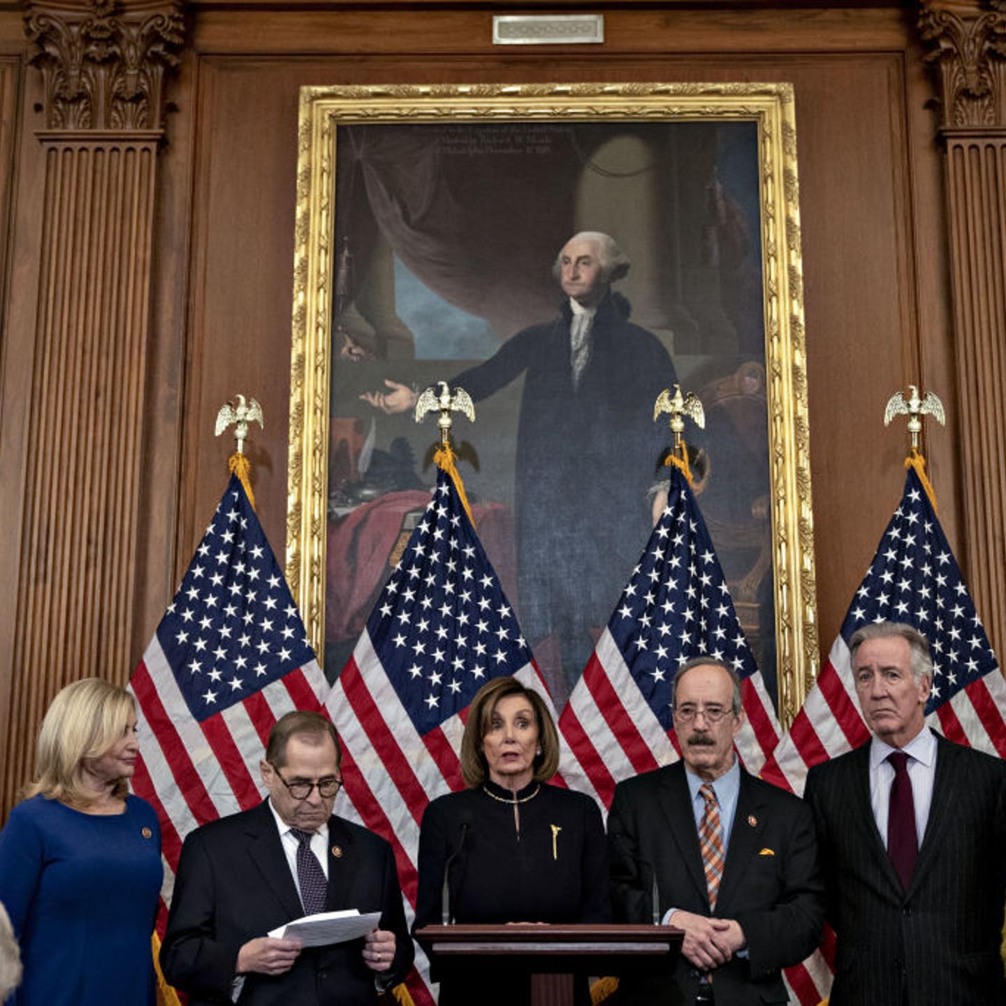 House Speaker Pelosi Holds News Conference Following Vote On Impeachment Of President Trump