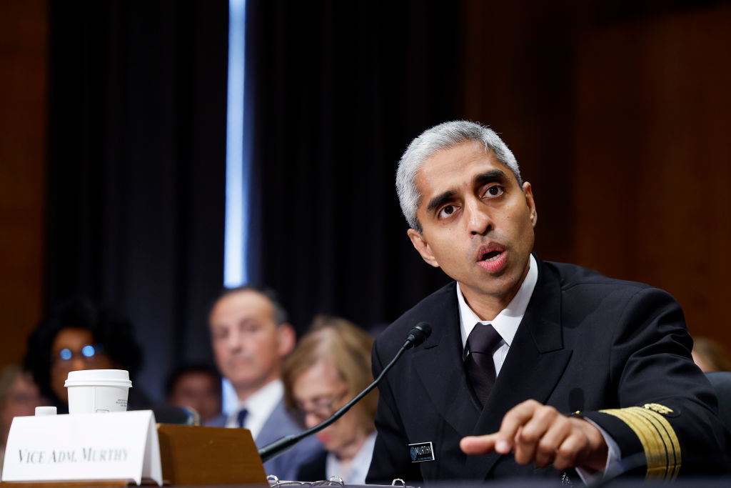 U.S. Surgeon General Vivek Murthy discusses the mental health crisis among US youth at a Senate hearing on June 8 