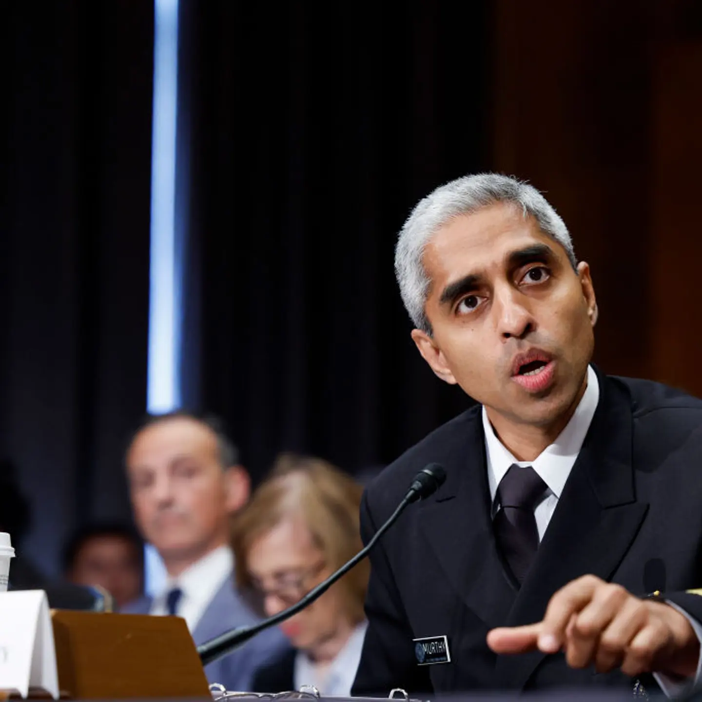 U.S. Surgeon General Vivek Murthy discusses the mental health crisis among US youth at a Senate hearing on June 8