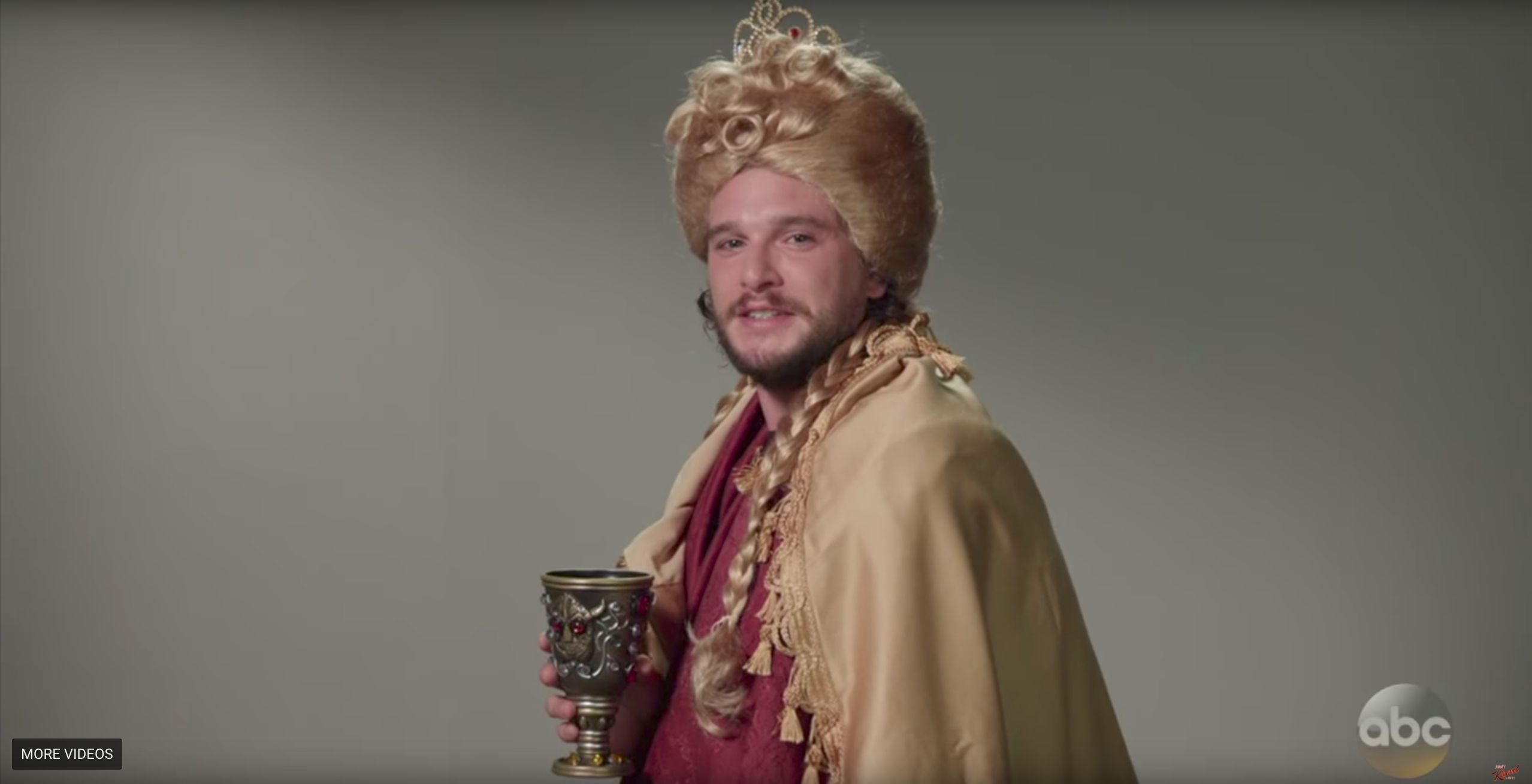 Kit Harington's 'screen test' for Game of Thrones, as seen on Jimmy Kimmel's show.
