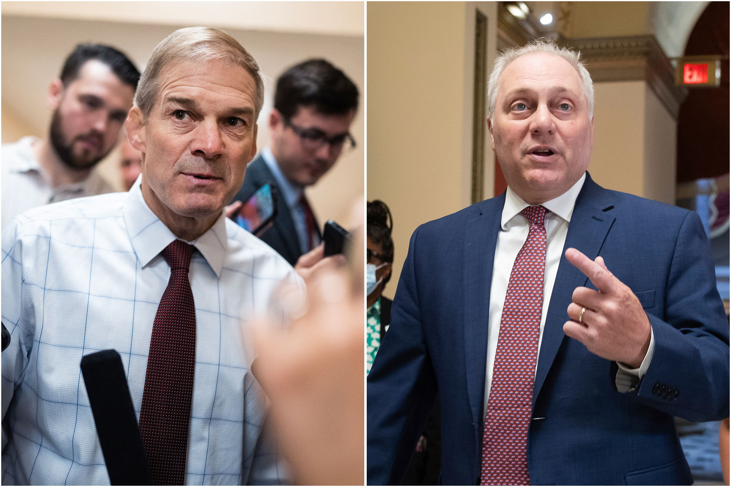 diptych of Representatives Jim Jordan and Steve Scalise