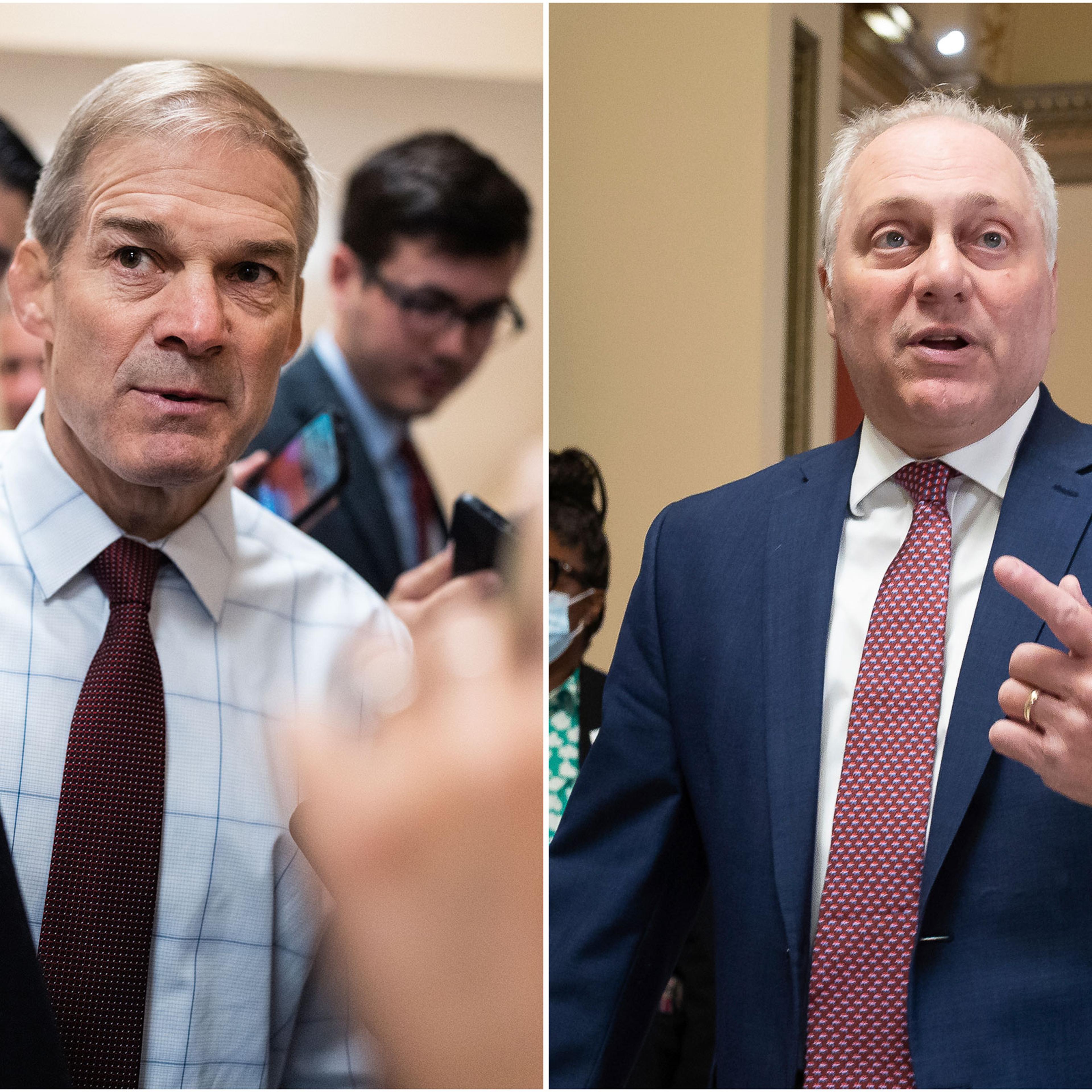 diptych of Representatives Jim Jordan and Steve Scalise