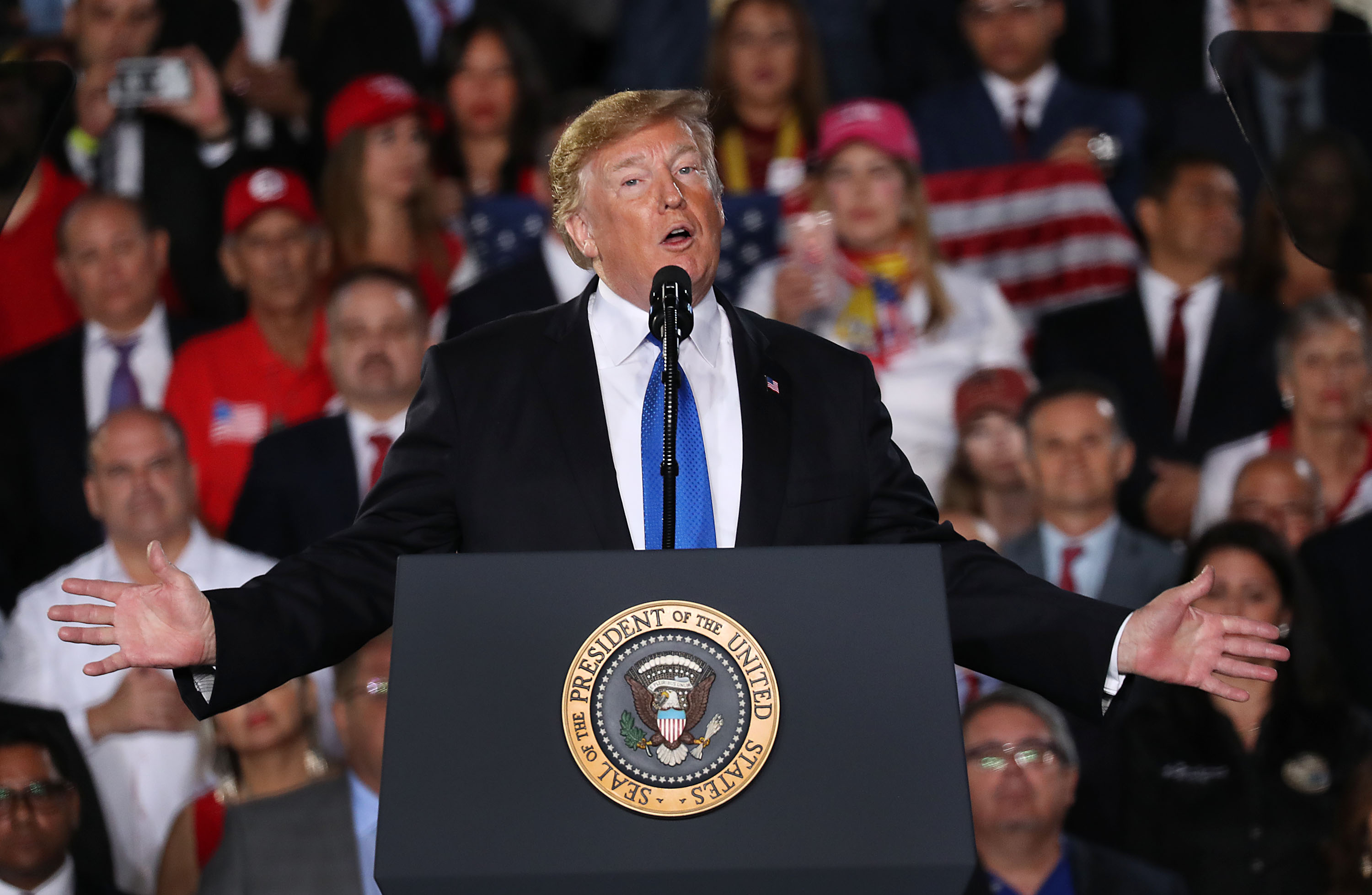 President Trump Speaks To Venezuelan Community In Miami At Florida International University
