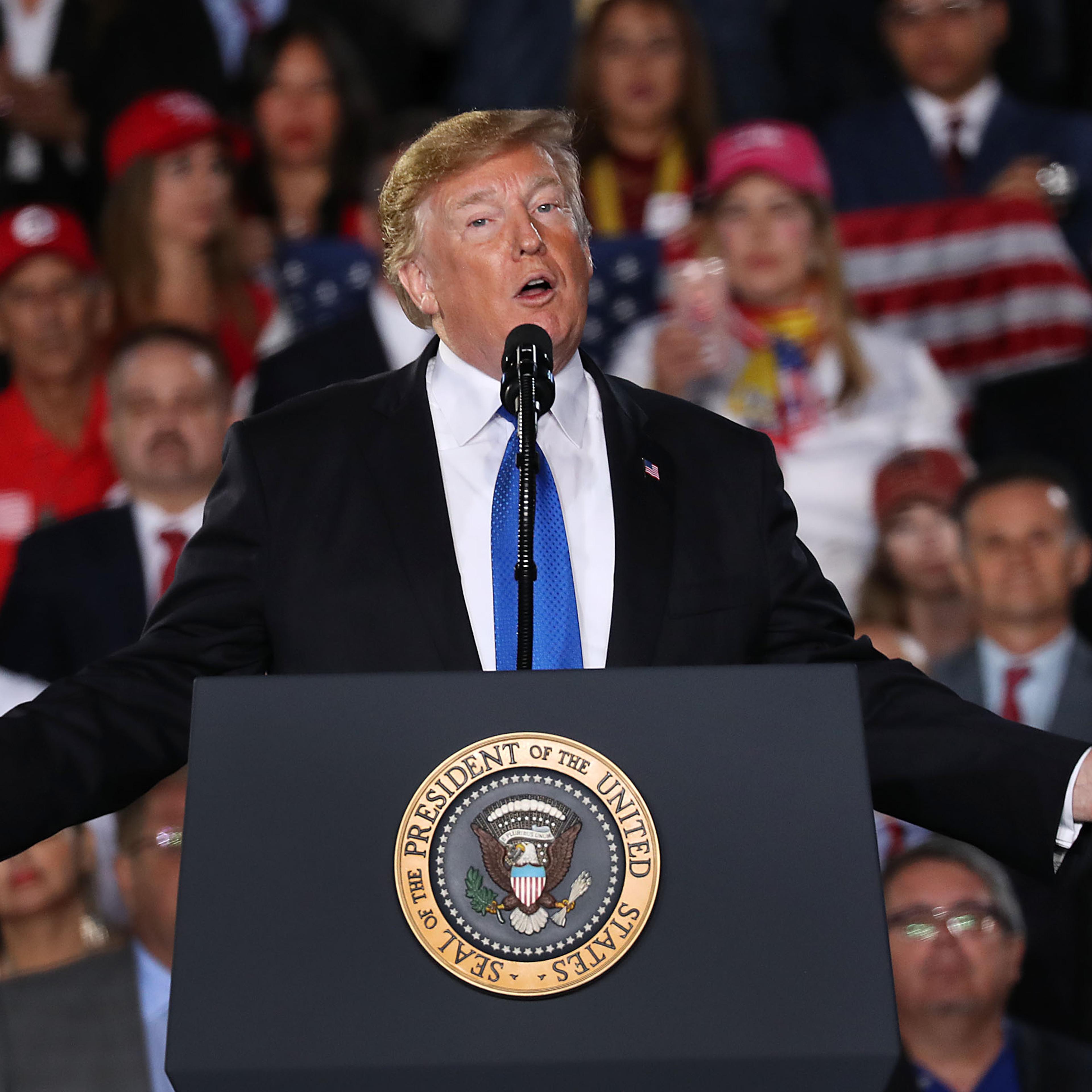 President Trump Speaks To Venezuelan Community In Miami At Florida International University