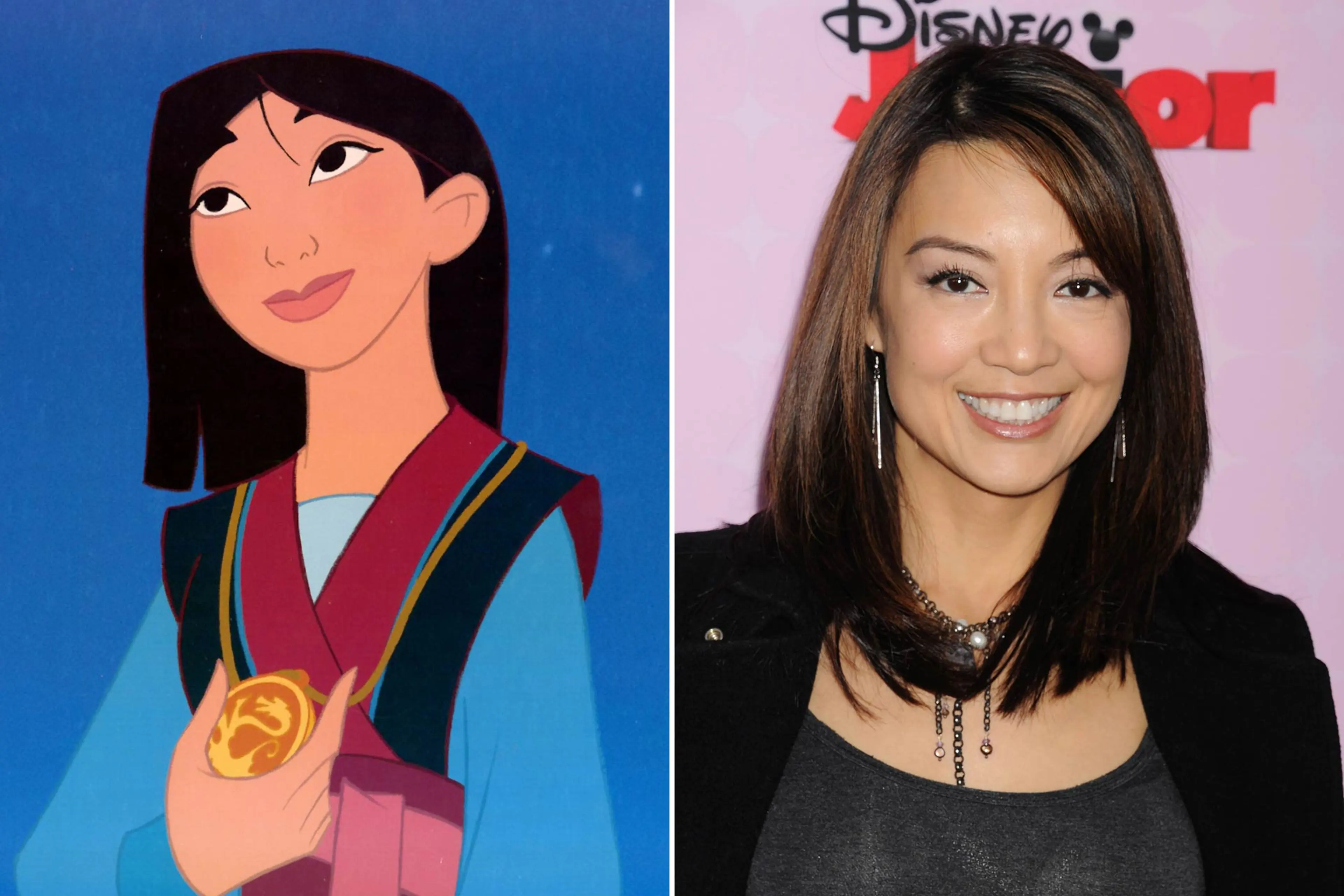 Mulan: Ming-Na Wen The Chinese-American actress made her television debut on Mister Rogers’ Neighborhood in 1985 as a Royal Trumpeter and starred in The Joy Luck Club as June Woo before she became the voice of Mulan. She currently plays Melinda May on Agents of S.H.I.E.L.D.
