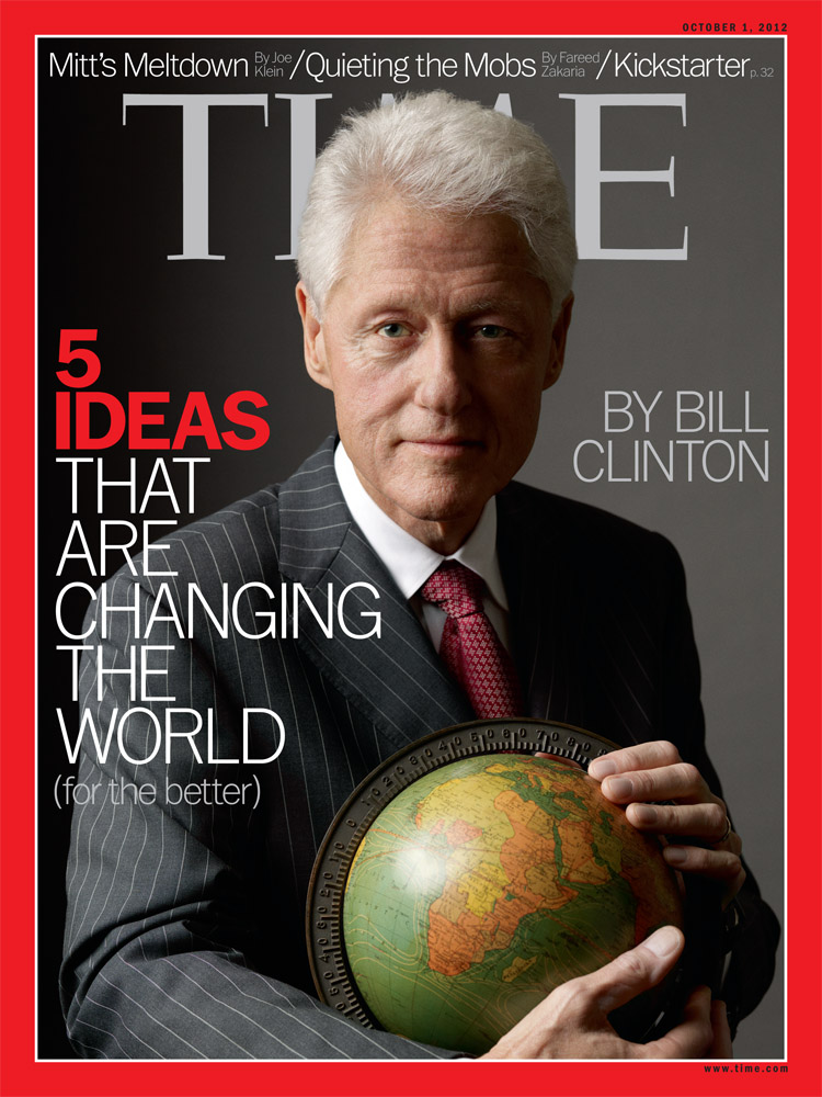 The cover of the Oct. 10, 2012 issue of TIME, featuring Bill Clinton photographed by Mark Seliger and prop styling by Rob Strauss.