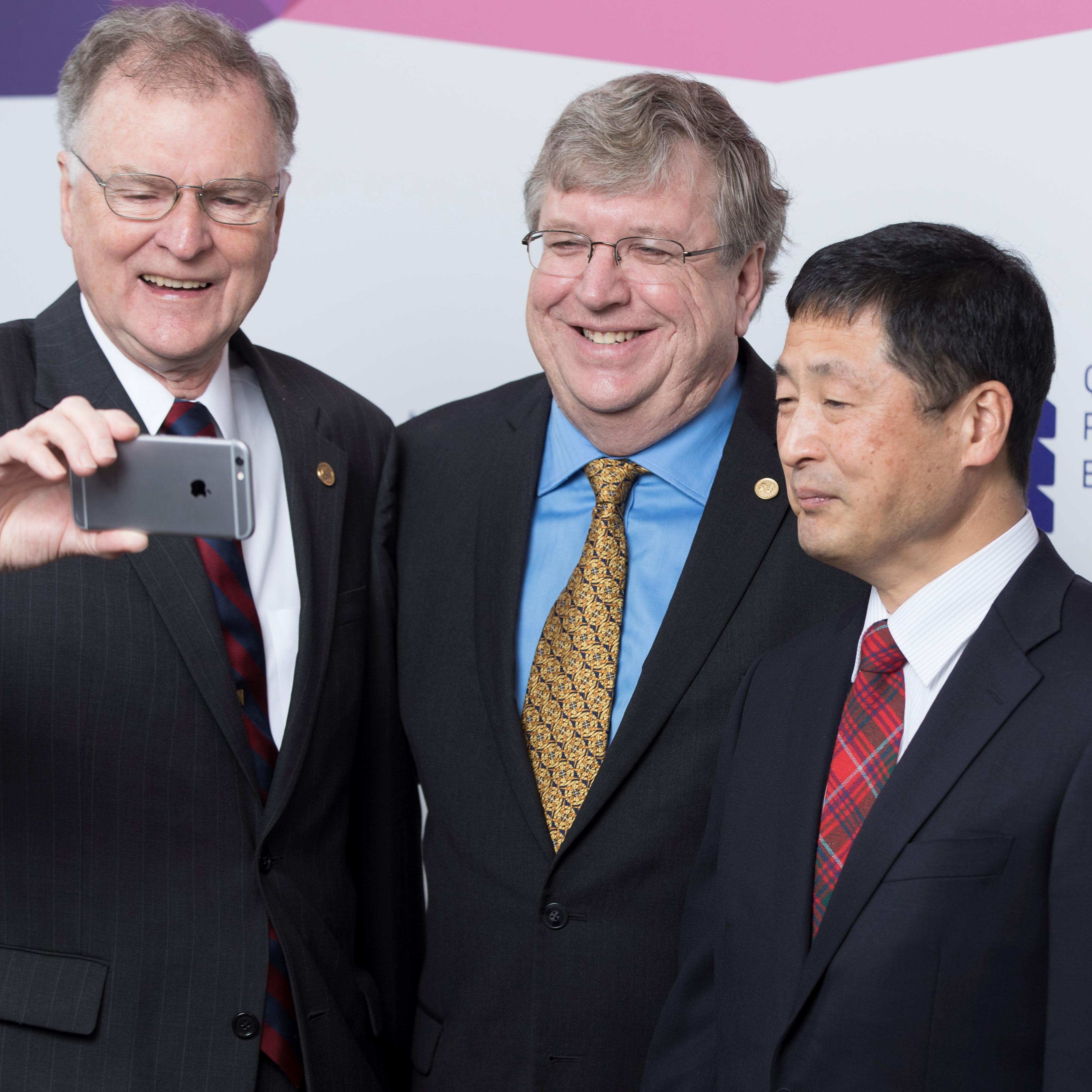 Winners of the Queen Elizabeth Prize for Engineering announced in London today, (L-R) Michael Tompsett (UK) Nobukazu Teranishi (Japan) and Eric Fossum (USA). Along with George Smith (USA) they will share the £1million prize for combined contribution to digital imaging