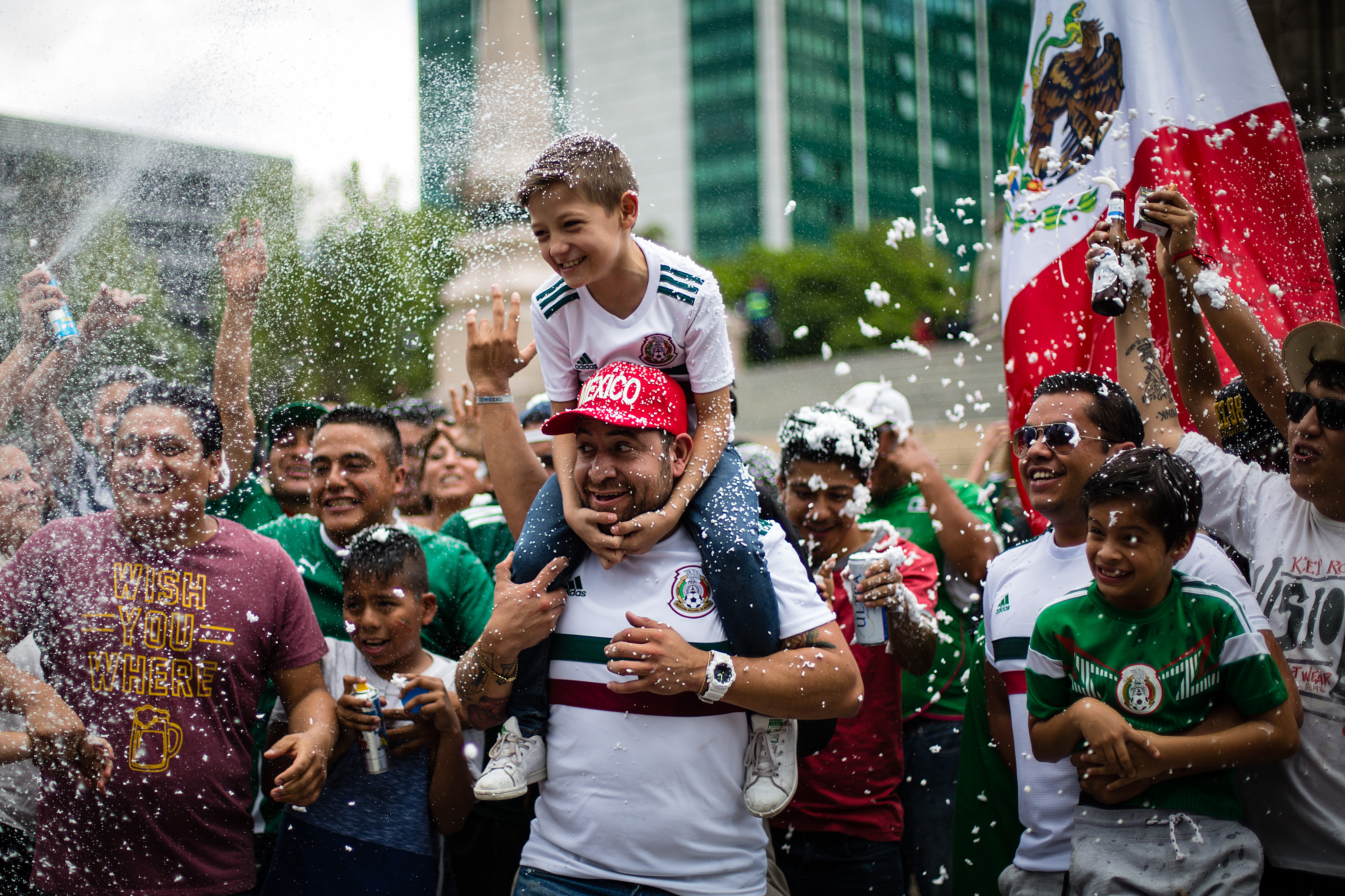 Mexico Fans Celebrate Victory Over Germany