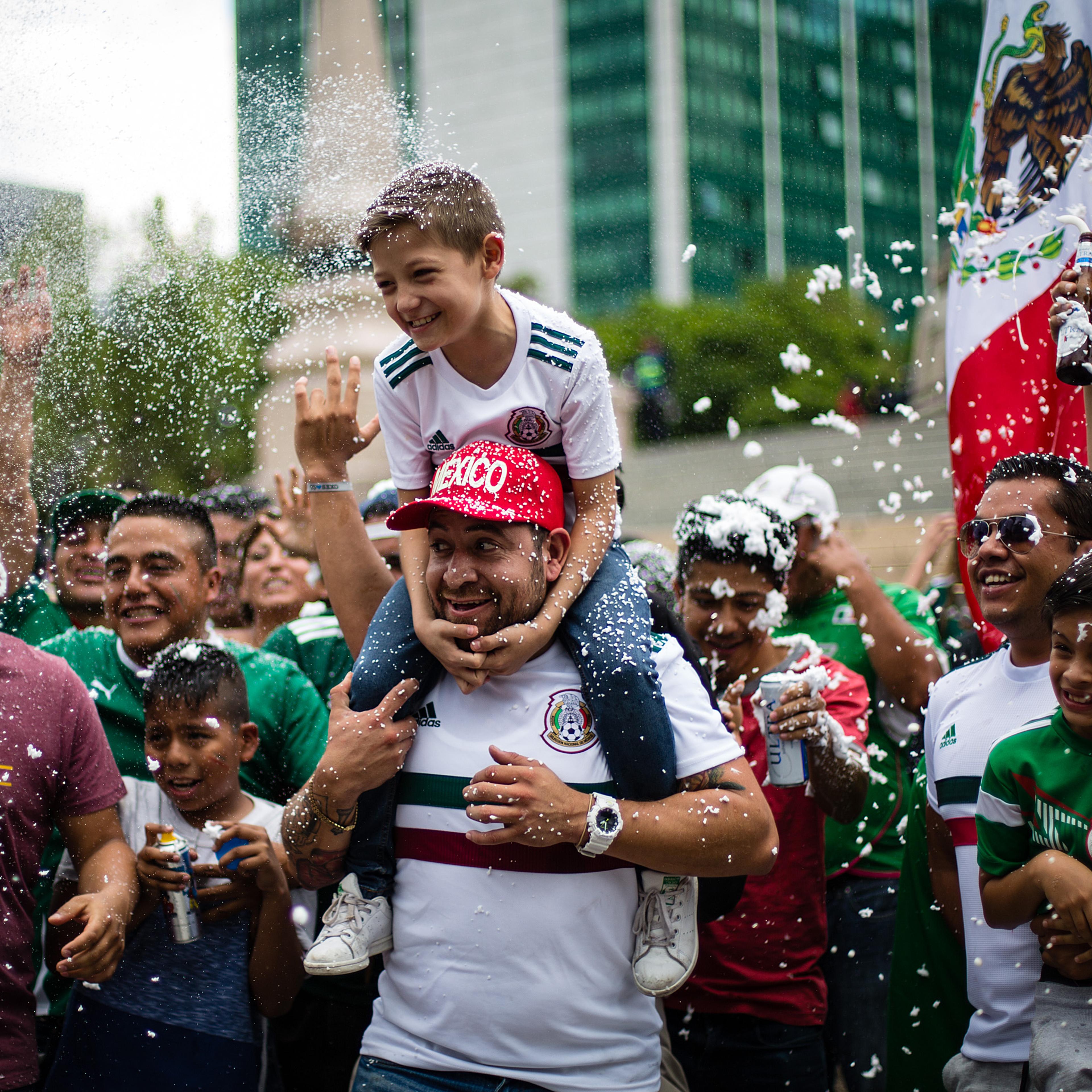 Mexico Fans Celebrate Victory Over Germany