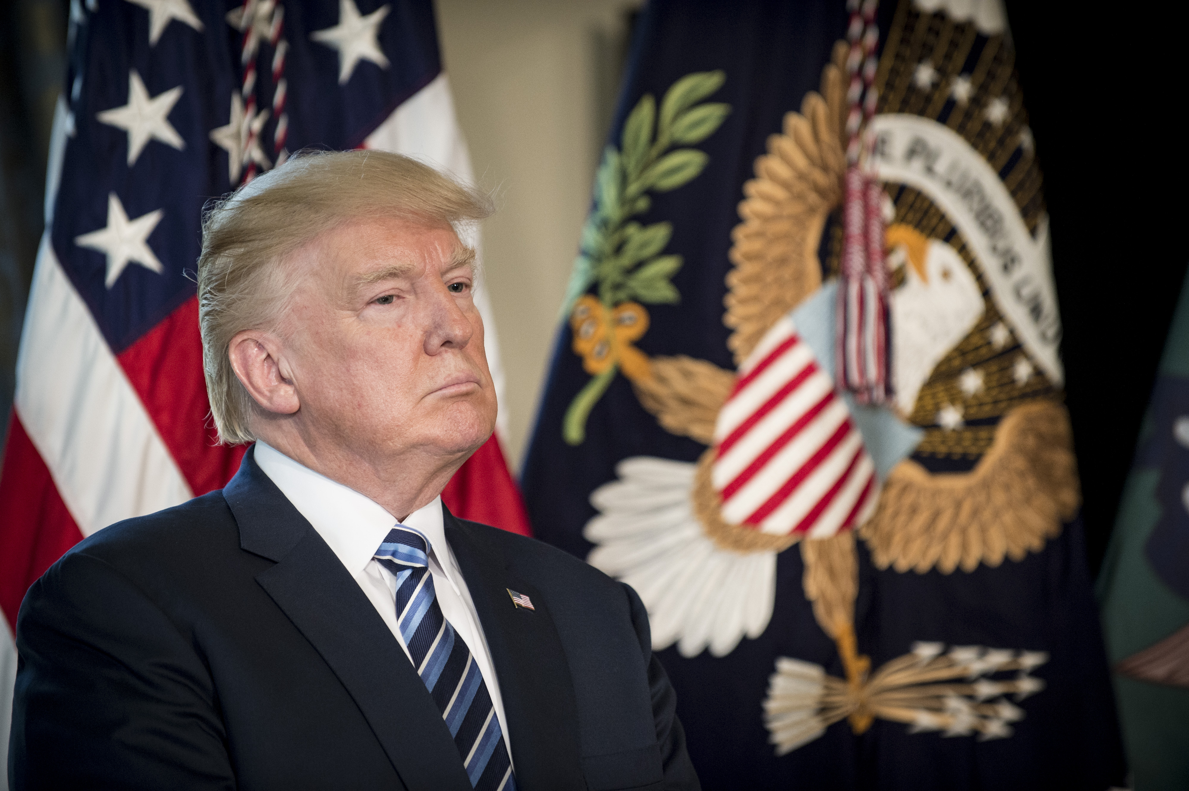 President Trump Signs Financial Services Executive Order At U.S. Treasury