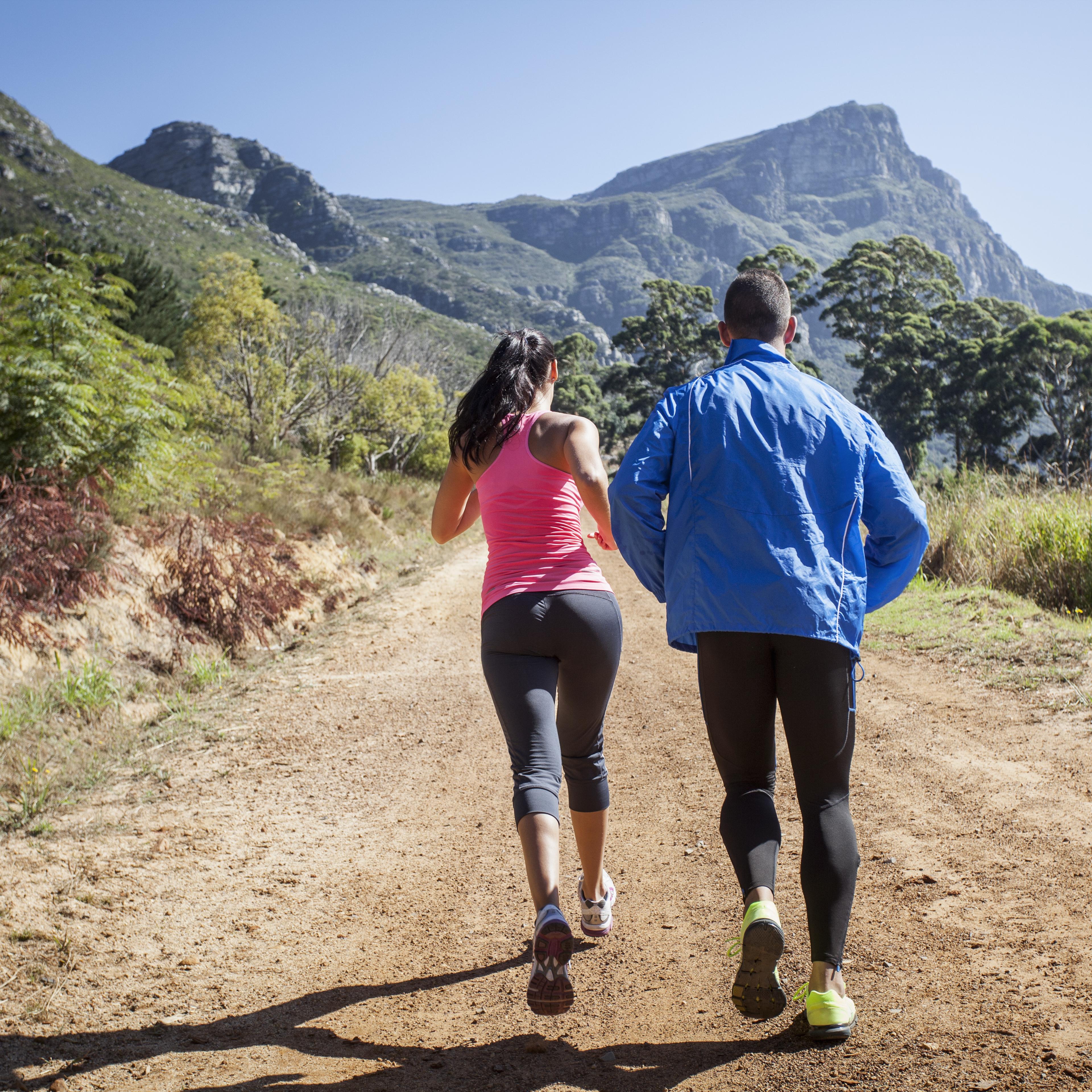 Couple running