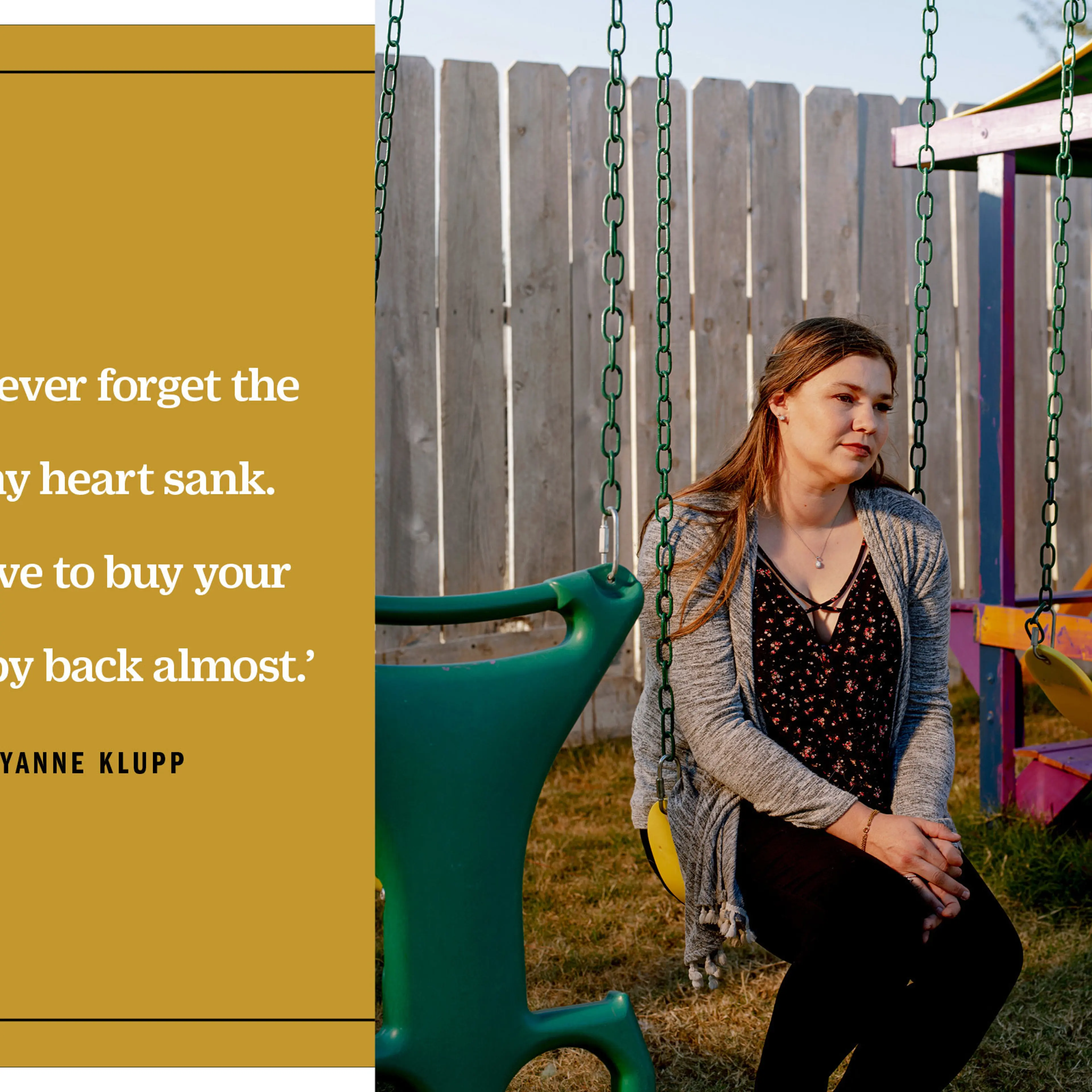 Shyanne Klupp, shown here at her California home on Nov. 21, 2020, regrets placing her child for adoption back in 2010