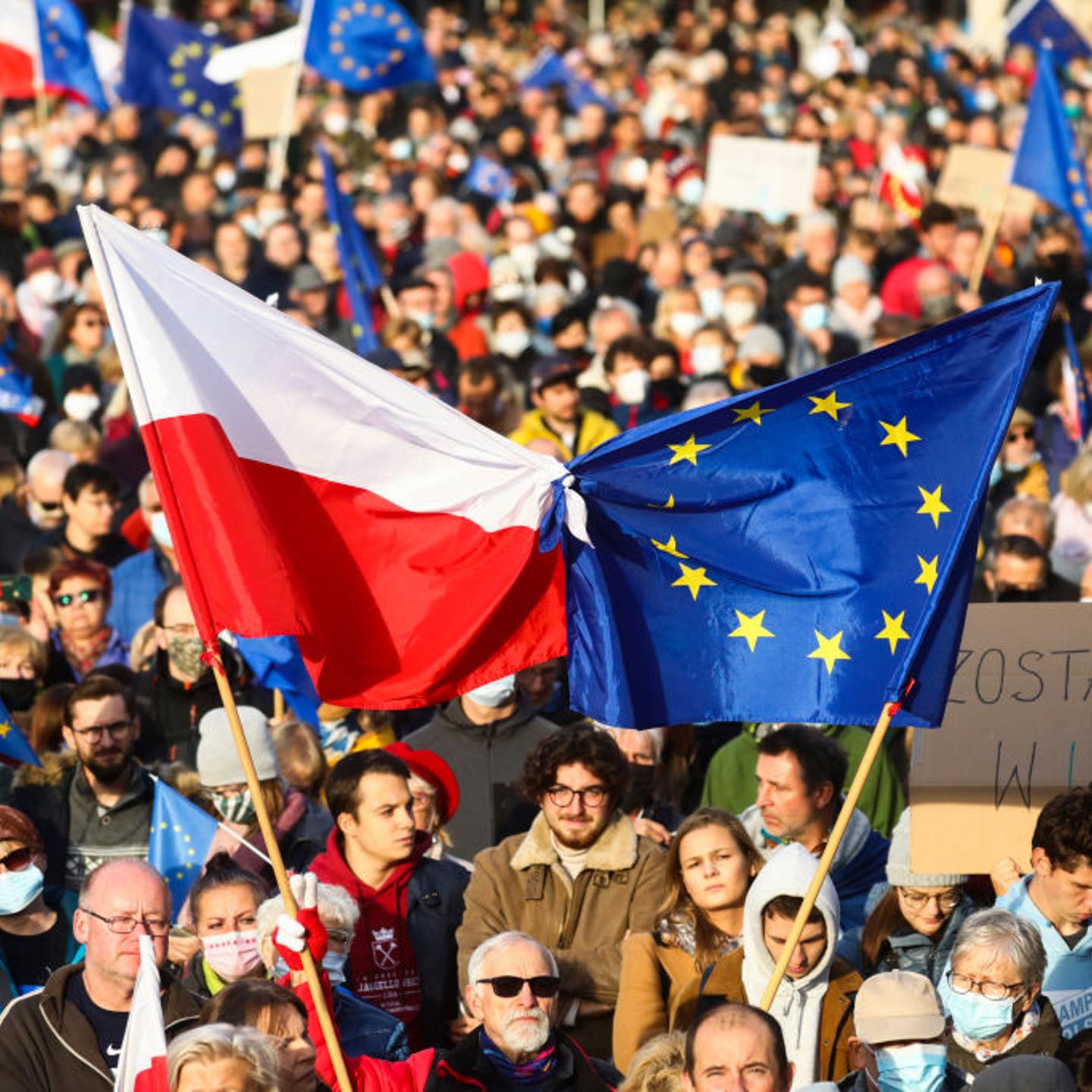 Pro EU Demonstration In Krakow, Poland