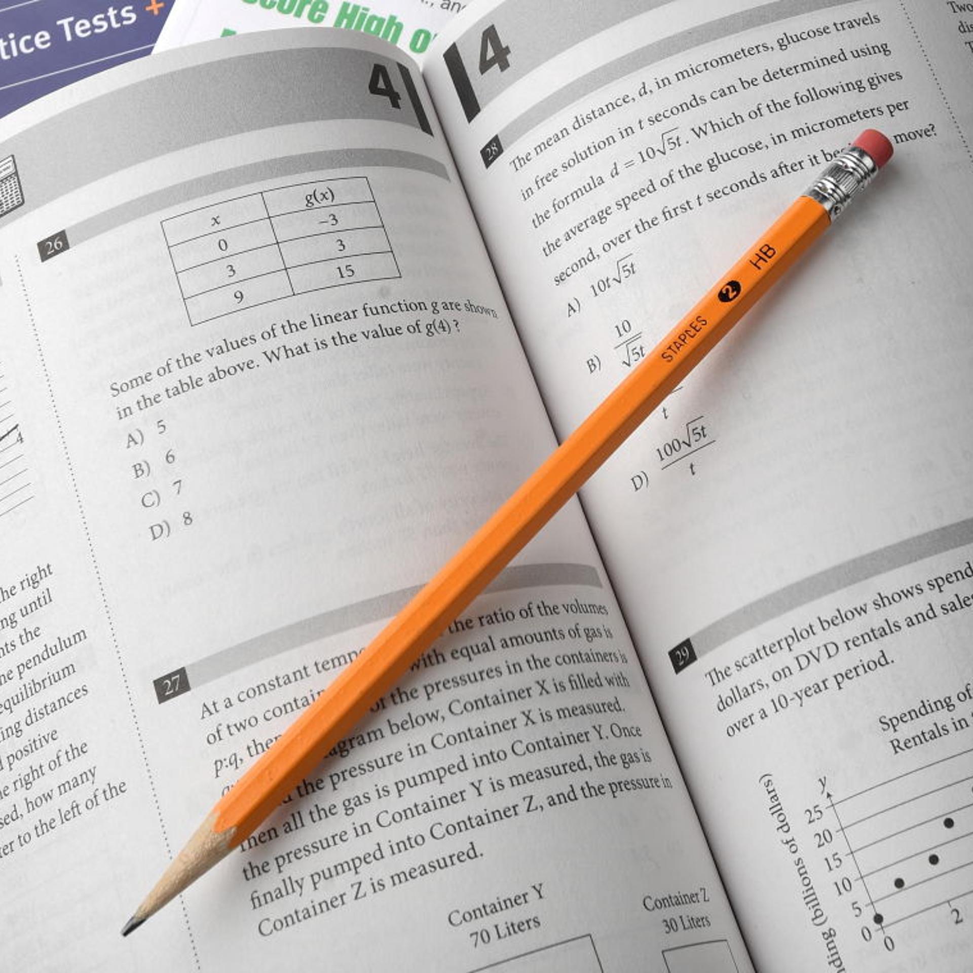 Page from SAT test preparation book
