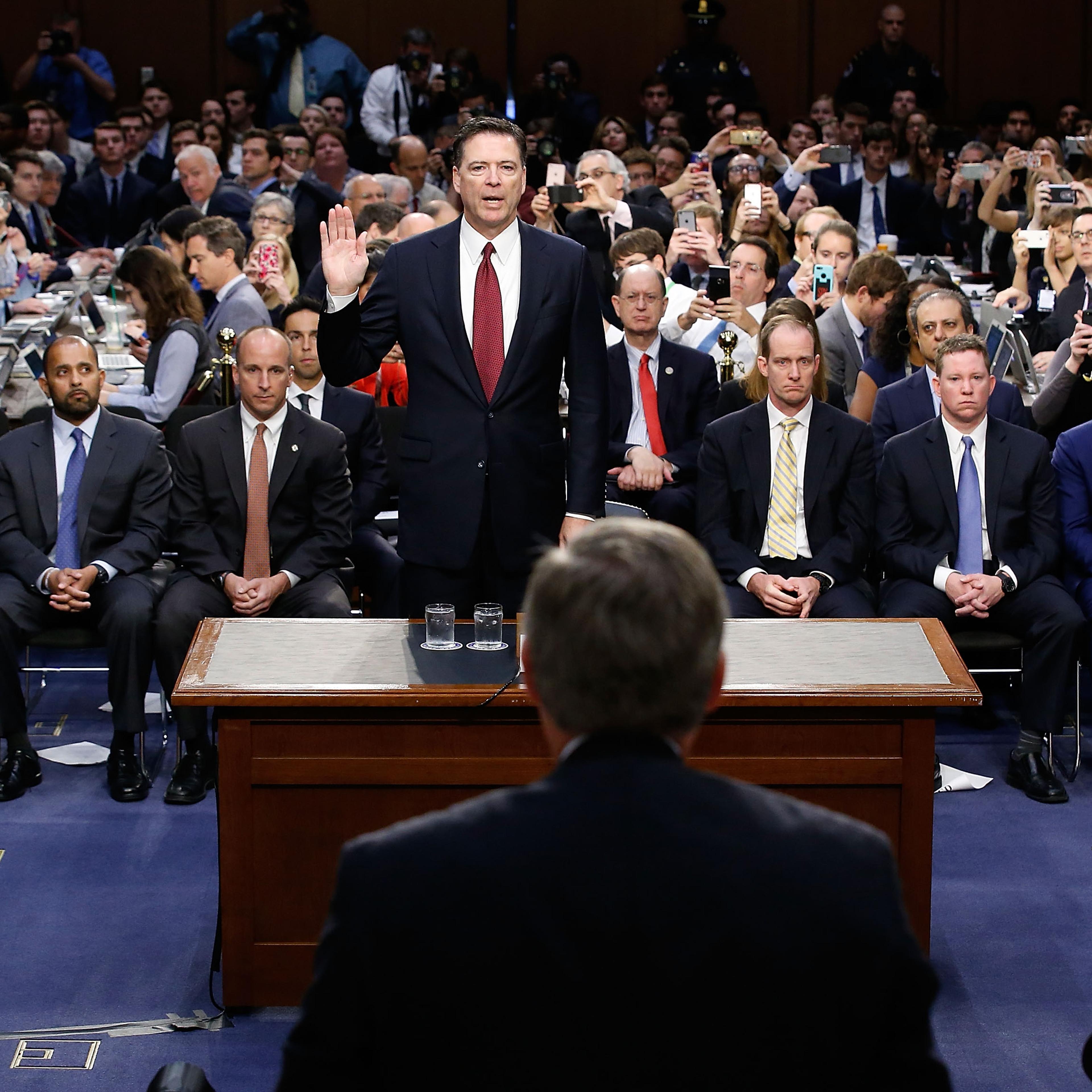 James Comey Testifies At Senate Hearing On Russian Interference In US Election