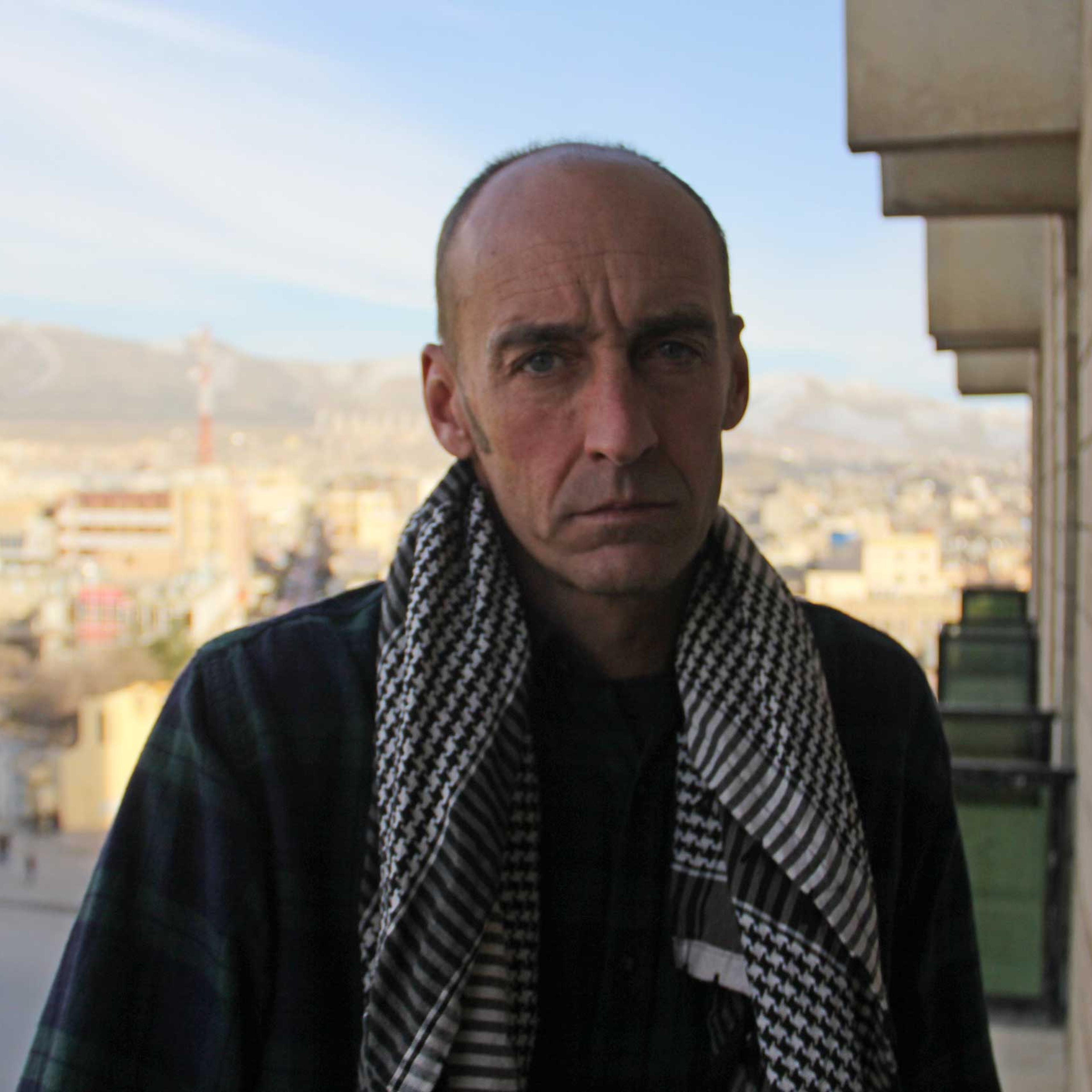 Dean Parker in the Iraqi Kurdish city of Sulaymaniah after spending weeks on the front lines with Kurdish fighters in Syria. Jan. 14, 2015.