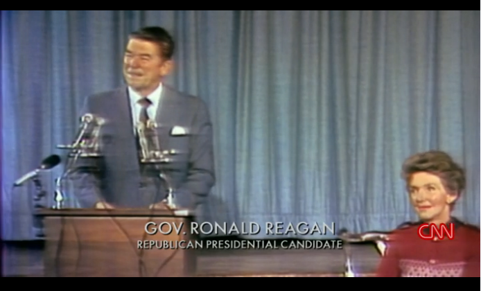 A shot of Ronald and Nancy Reagan as seen on CNN's 'The Seventies'
