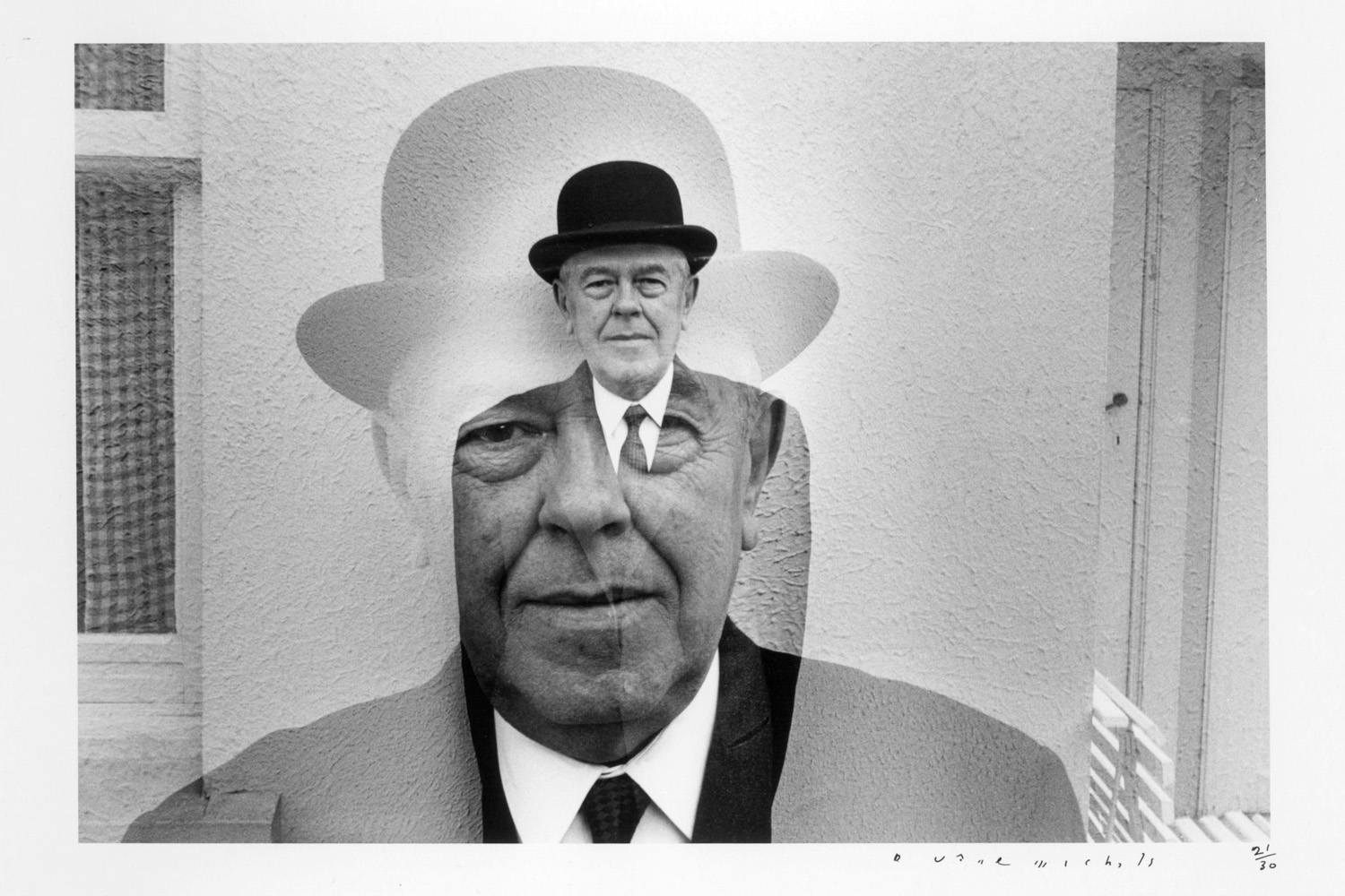 Rene Magritte in Bowler Hat (Multiple Exposure), 1965