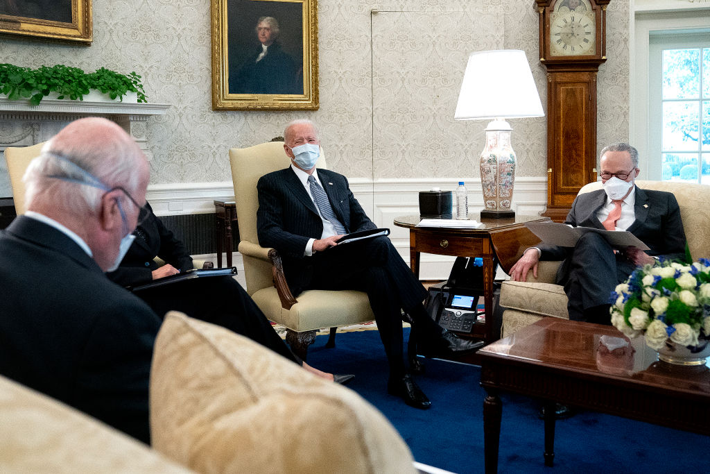 President Biden And VP Harris Meet With Democratic Senators To Discuss The American Rescue Plan