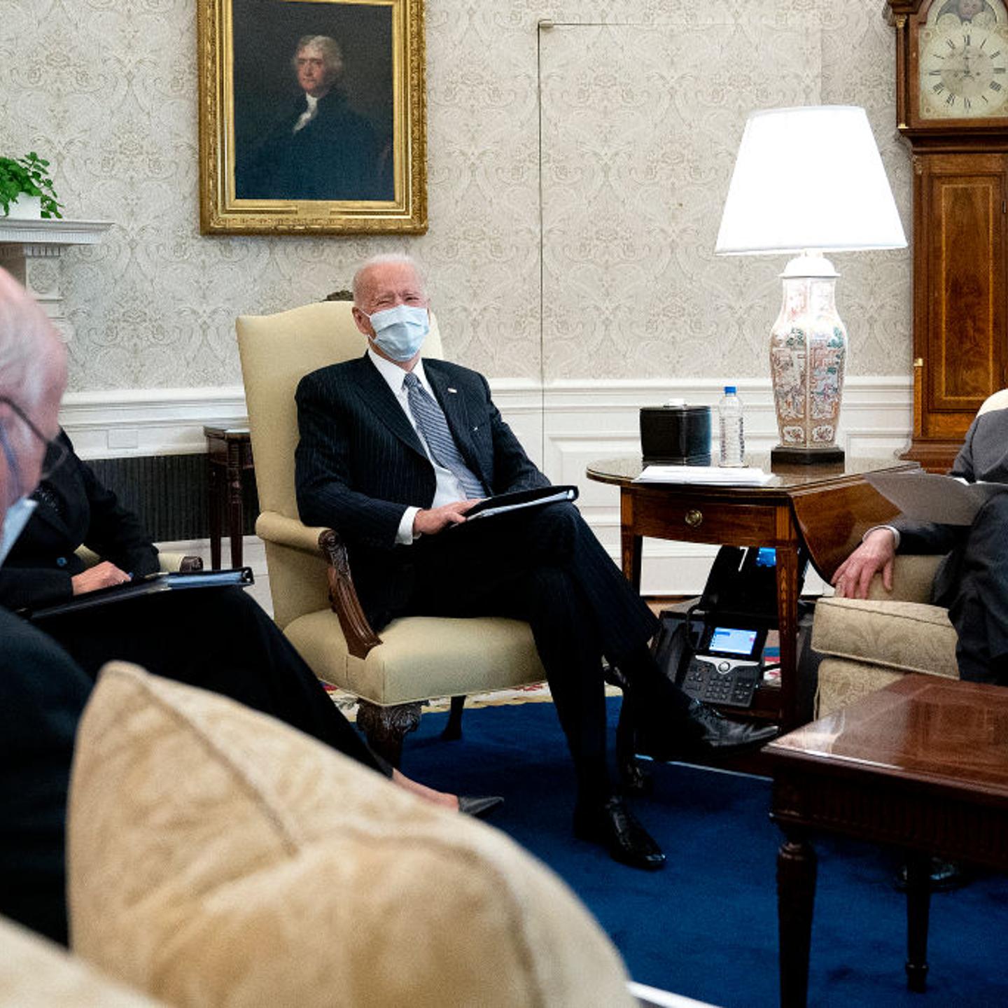 President Biden And VP Harris Meet With Democratic Senators To Discuss The American Rescue Plan