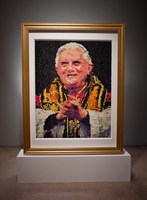 Niki Johnson American, b. 1977), "Eggs Benedict," 2013. Latex condoms, 83 × 60 × 14 in. (210.82 × 152.4 × 35.56 cm). Milwaukee Art Museum, Gift of Joseph R. Pabst