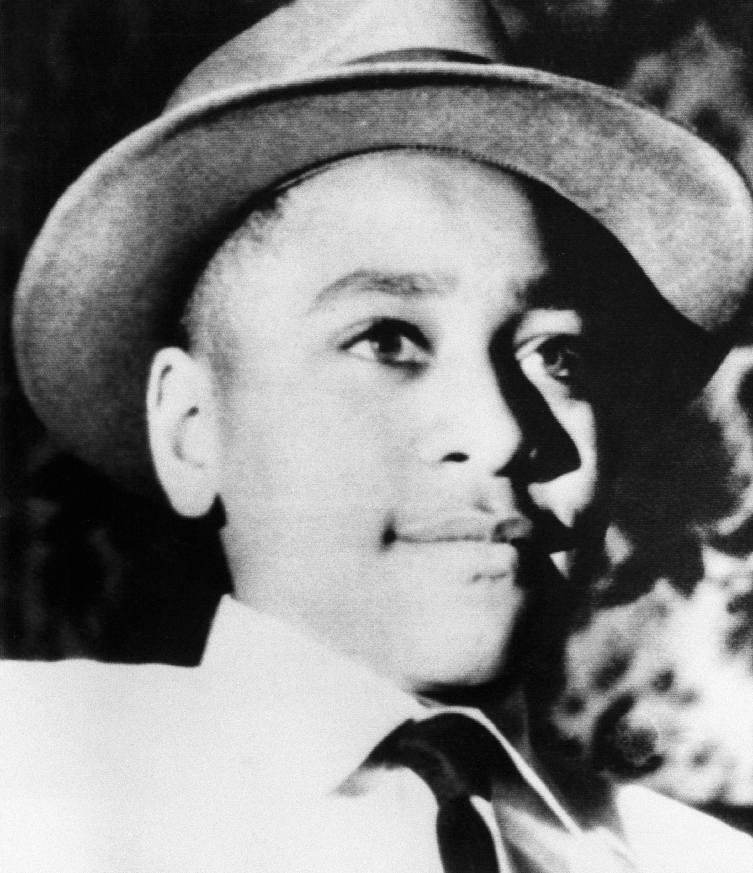 Emmett Till wearing a hat.