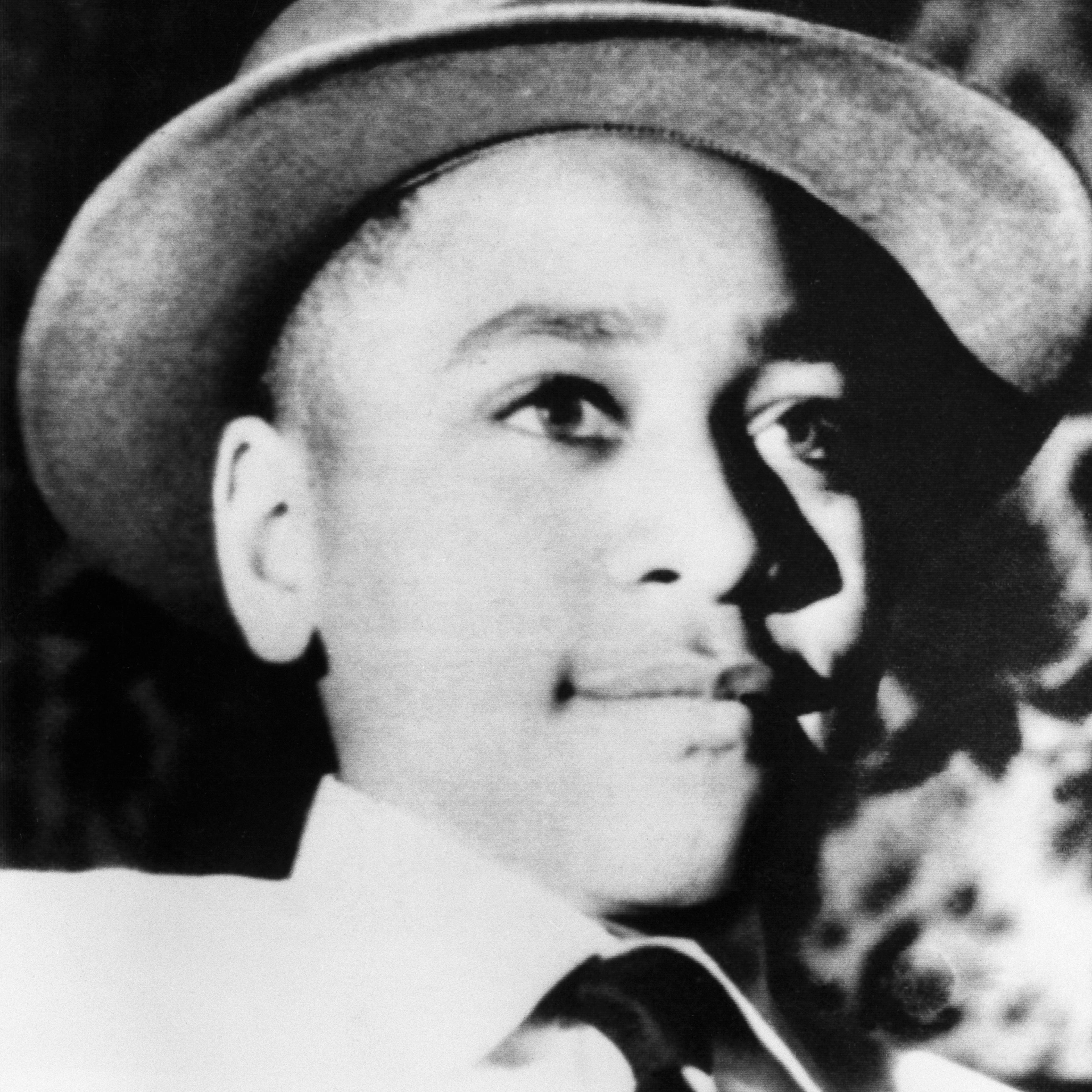 Emmett Till wearing a hat.