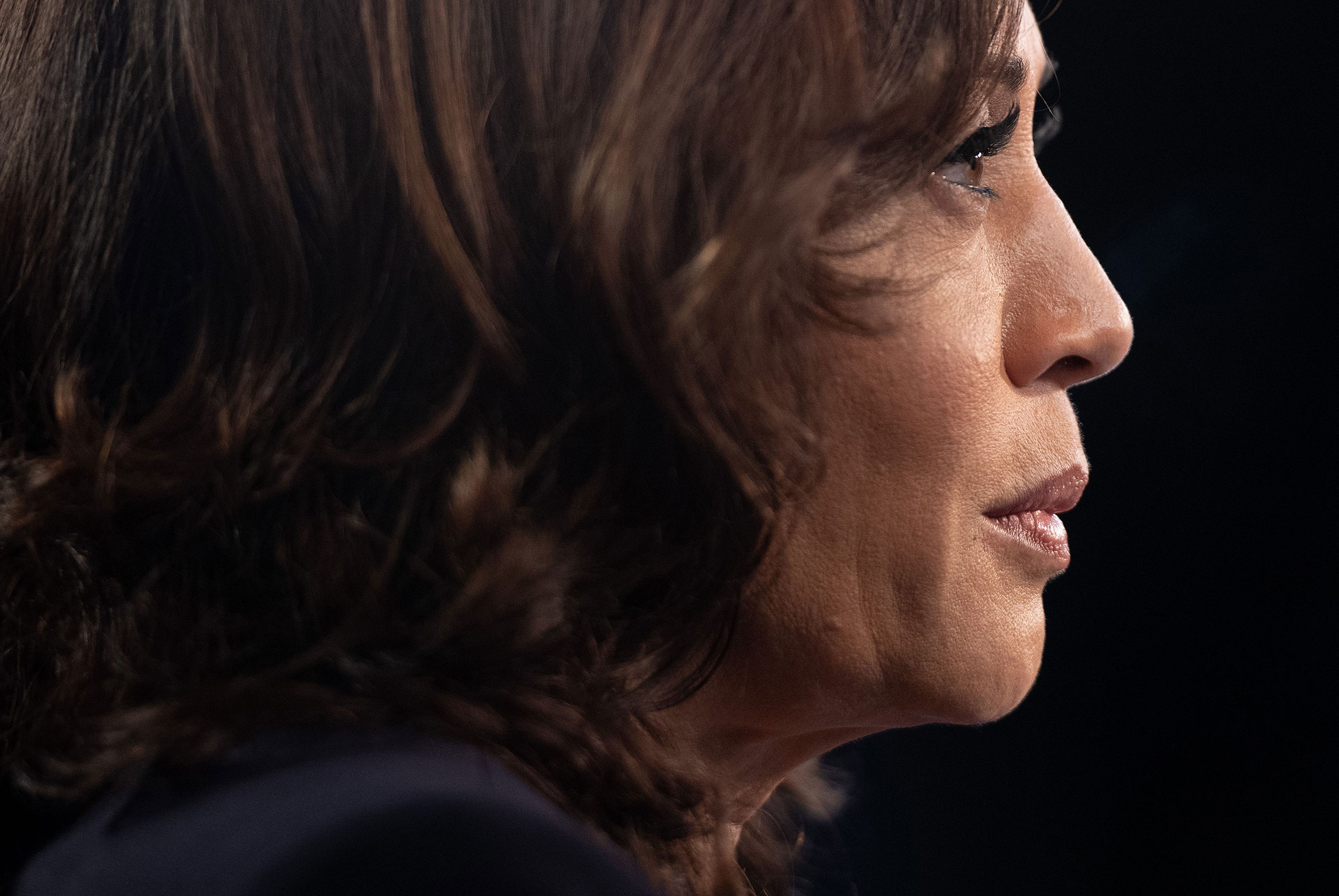 Sen. Kamala Harris in the Spin Room after the second Democratic primary debate of the 2020 presidential campaign