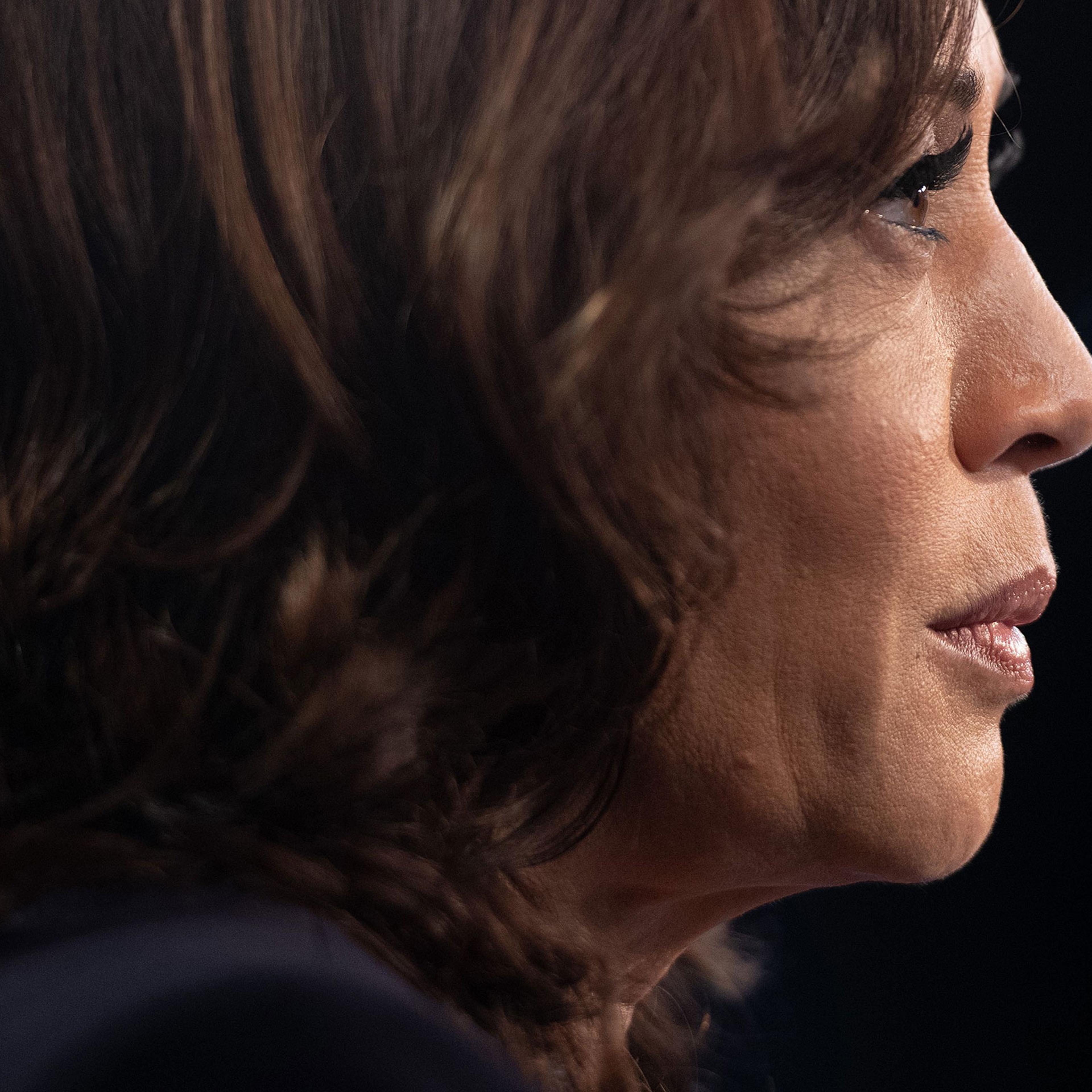 Sen. Kamala Harris in the Spin Room after the second Democratic primary debate of the 2020 presidential campaign