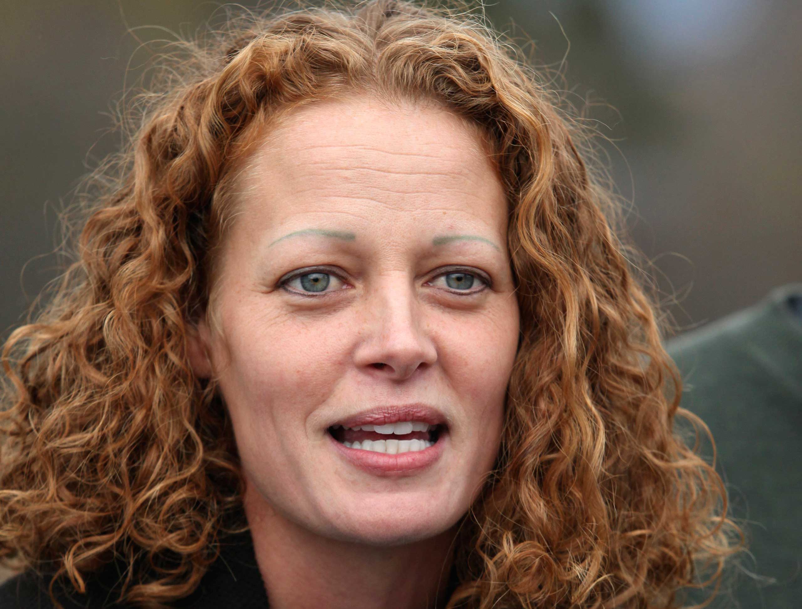 Nurse Kaci Hickox speaks with the media in Fort Kent, Maine