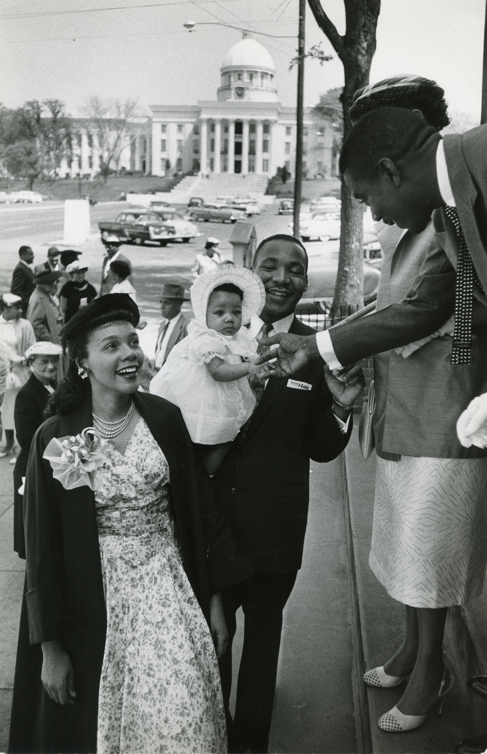 Martin and Coretta Scott King with their daughter Yolanda, Dexter Avenue Baptist Church, 1956
