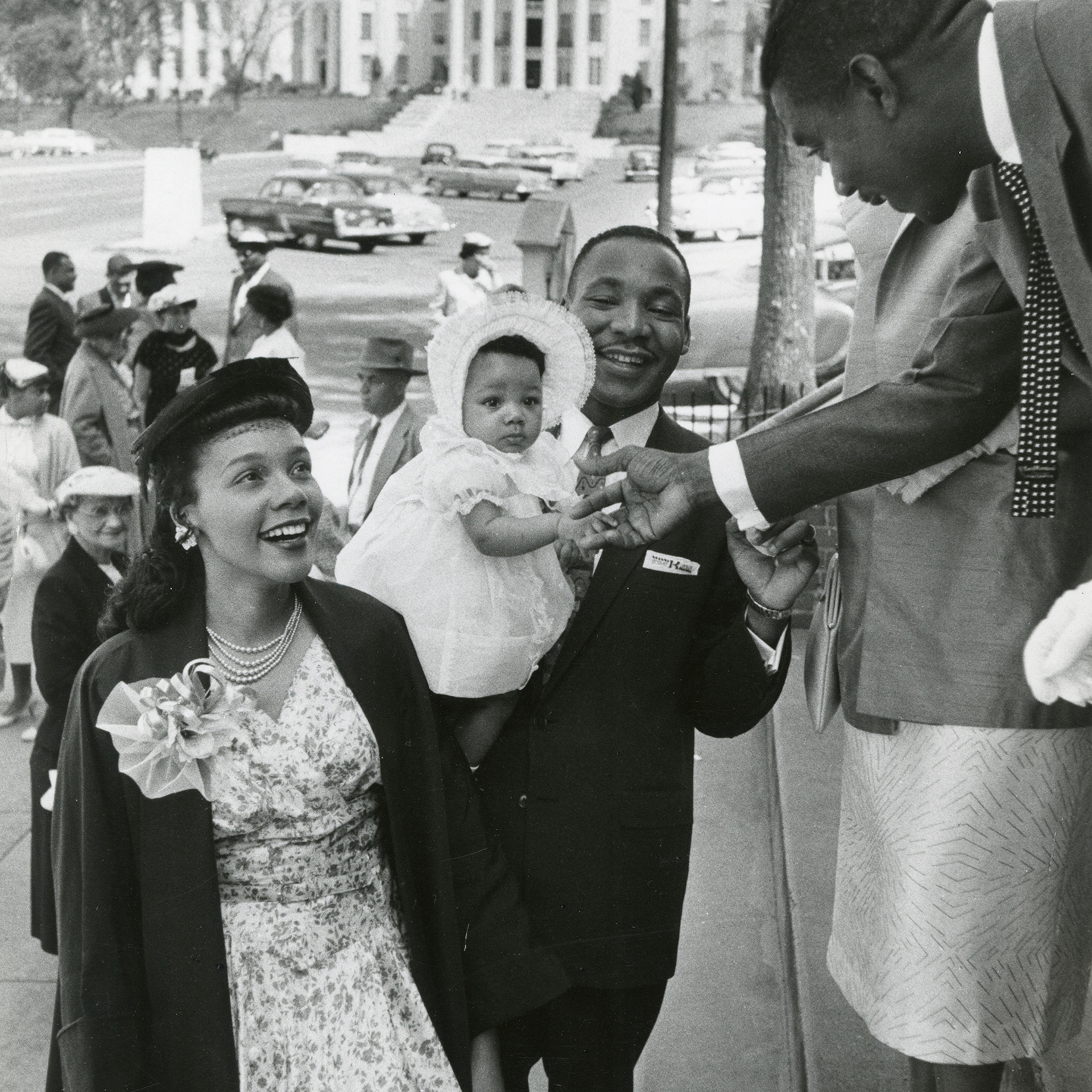 Martin and Coretta Scott King with their daughter Yolanda, Dexter Avenue Baptist Church, 1956