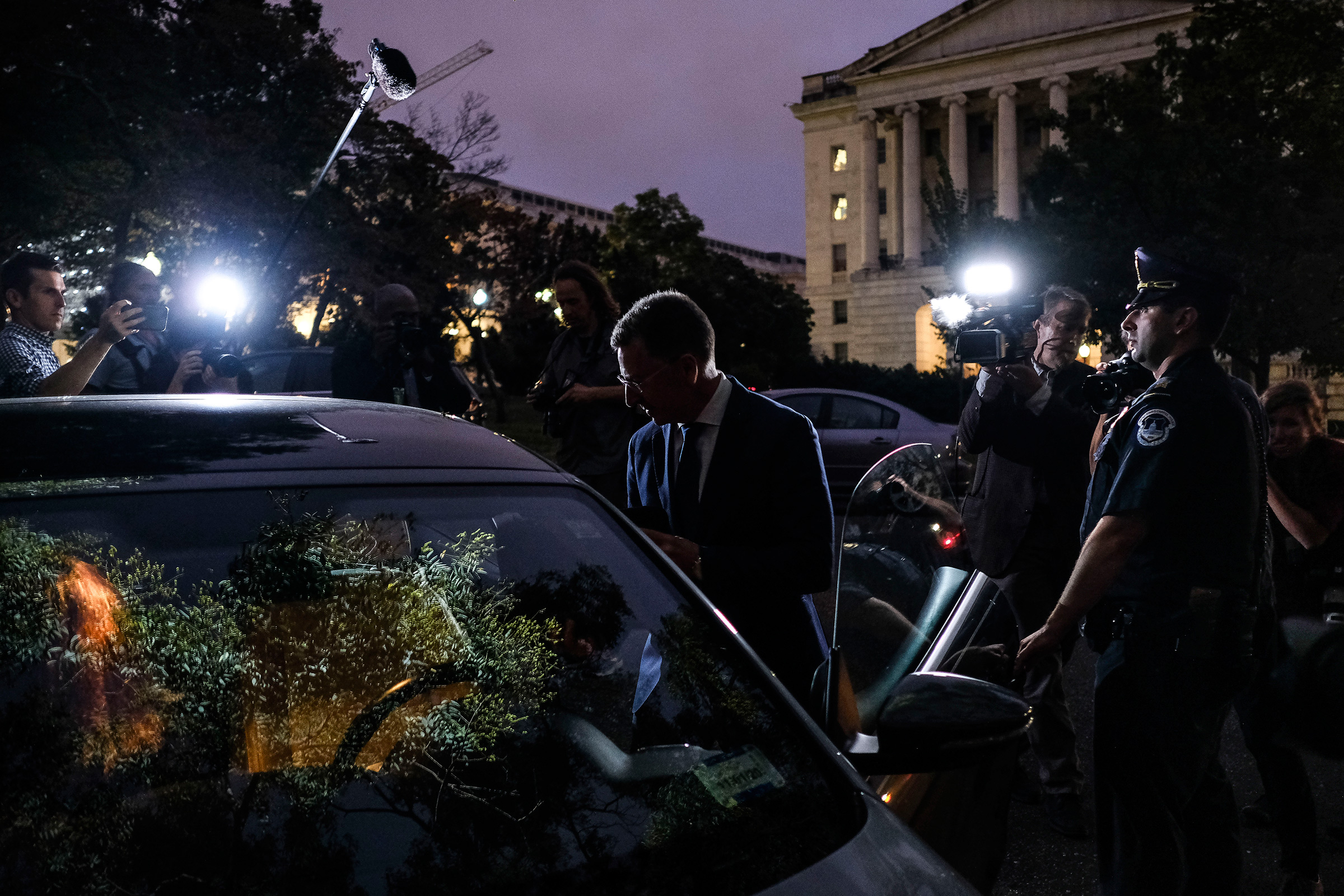Kurt Volker, former U.S. envoy to Ukraine, leaves the Capitol after delivering hours of testimony to the House intelligence committees in Washington, D.C., on Oct. 3, 2019.

