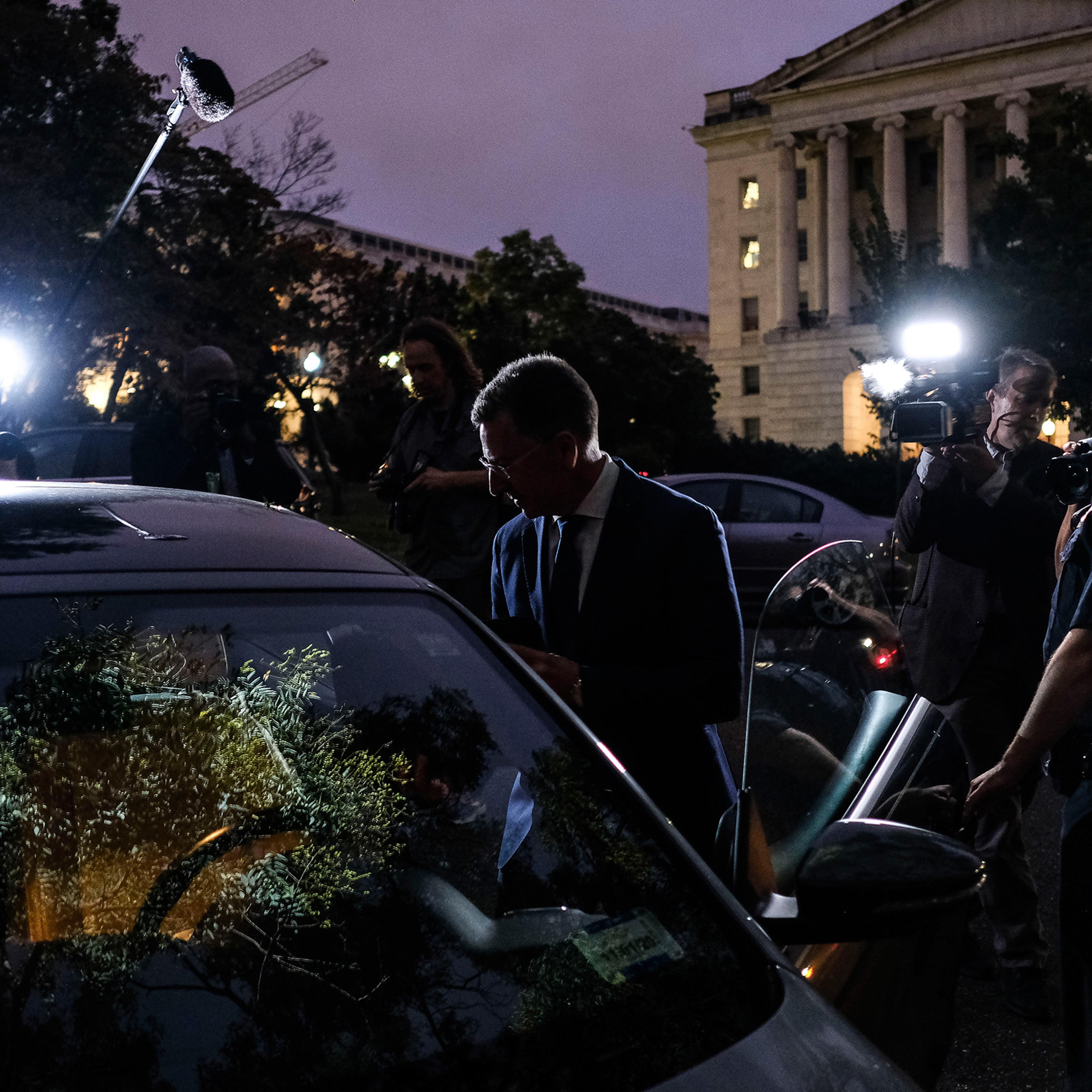 Kurt Volker, former U.S. envoy to Ukraine, leaves the Capitol after delivering hours of testimony to the House intelligence committees in Washington, D.C., on Oct. 3, 2019.